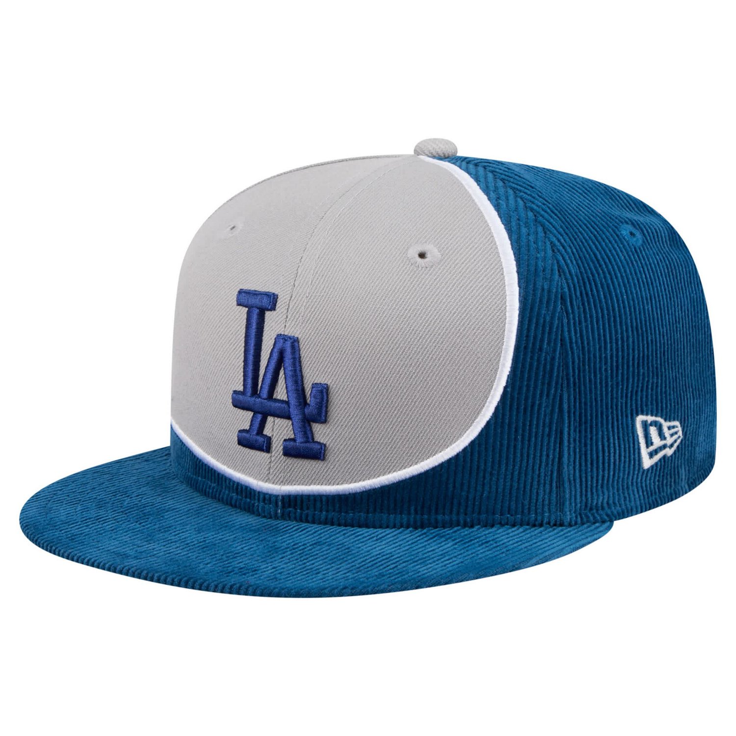 New Era Gray Los Angeles Dodgers Retro Split Corduroy Snapback Hat - view number 1