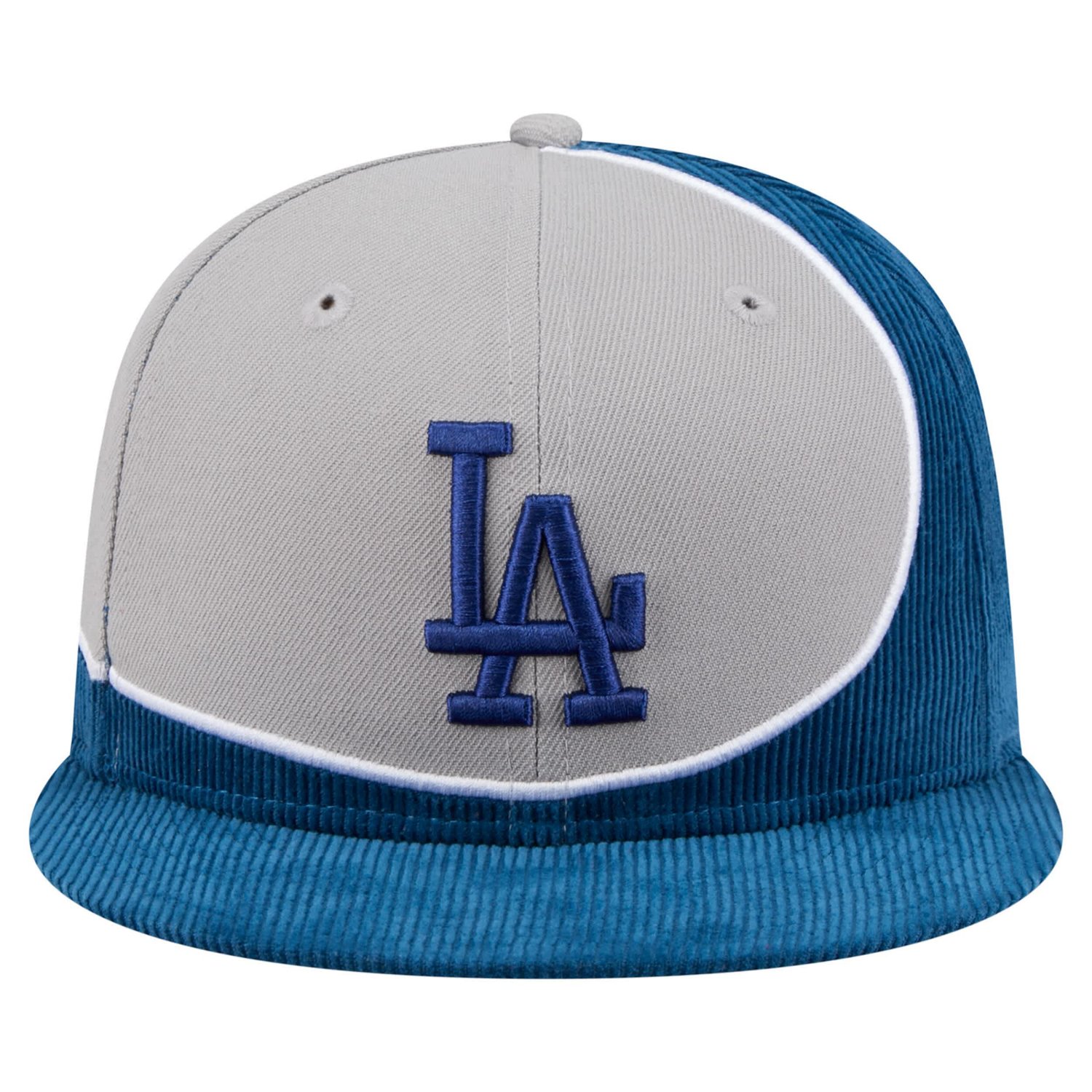 New Era Gray Los Angeles Dodgers Retro Split Corduroy Snapback Hat - view number 2