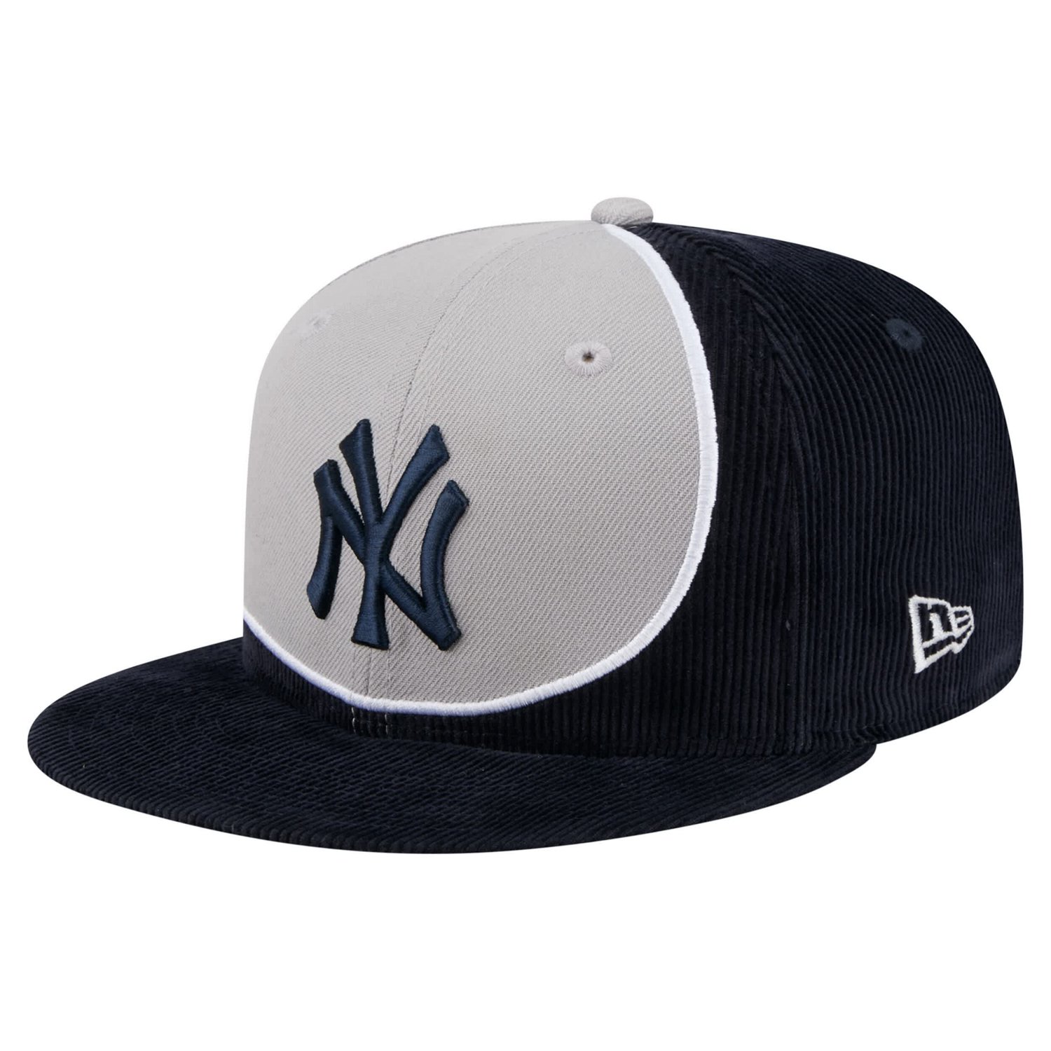 New Era Gray New York Yankees Retro Split Corduroy Snapback Hat - view number 1