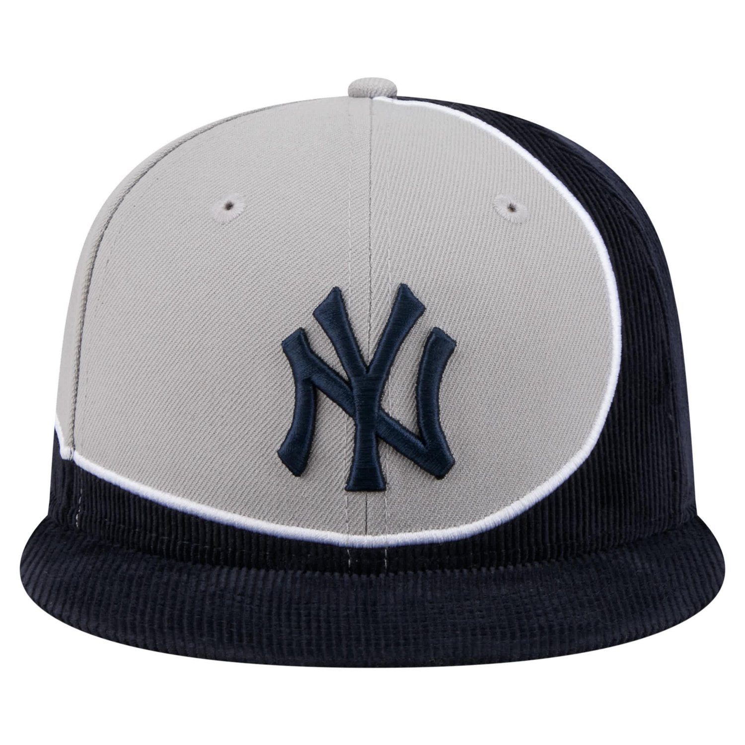 New Era Gray New York Yankees Retro Split Corduroy Snapback Hat - view number 2