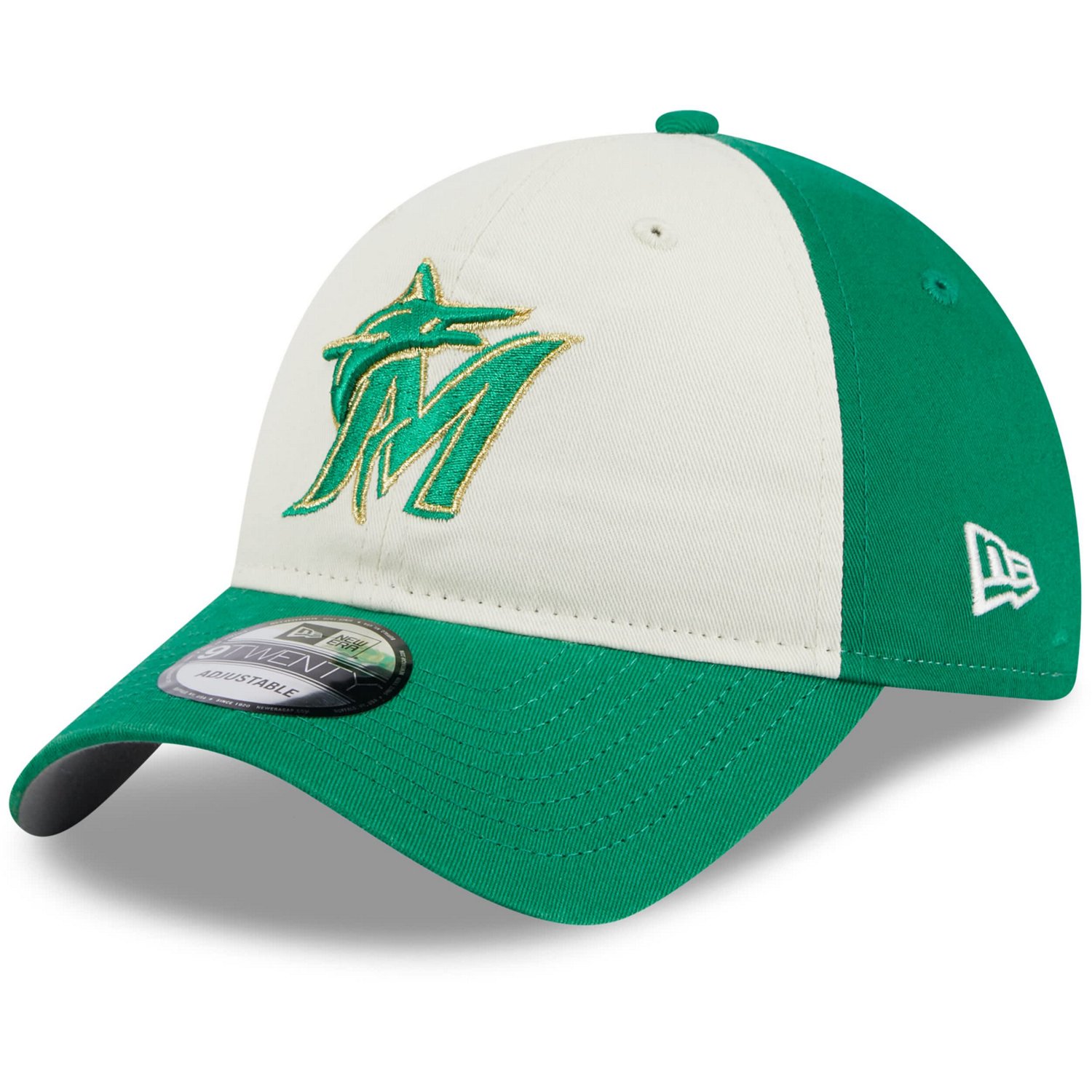New Era Green Miami Marlins 2024 St Patrick's Day 9TWENTY Adjustable Hat - view number 1