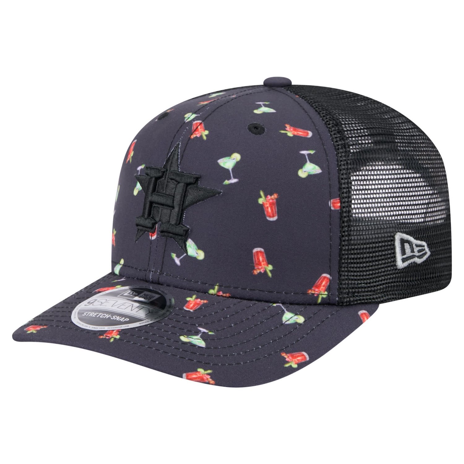 New Era Houston Astros Adventure Drinks Pattern 9SEVENTY Stretch-Snap Hat