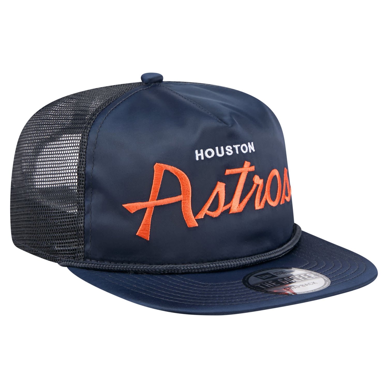 New Era Houston Astros Retro Satin Script Golfer Adjustable Hat