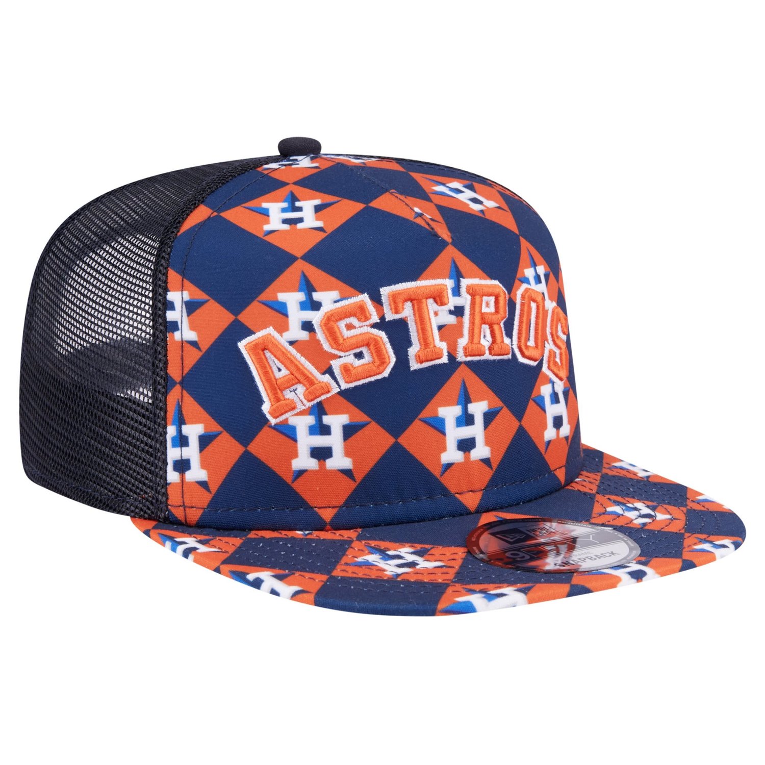 New Era Houston Astros Seeing Diamonds A-Frame Trucker 9FIFTY Snapback Hat - view number 3