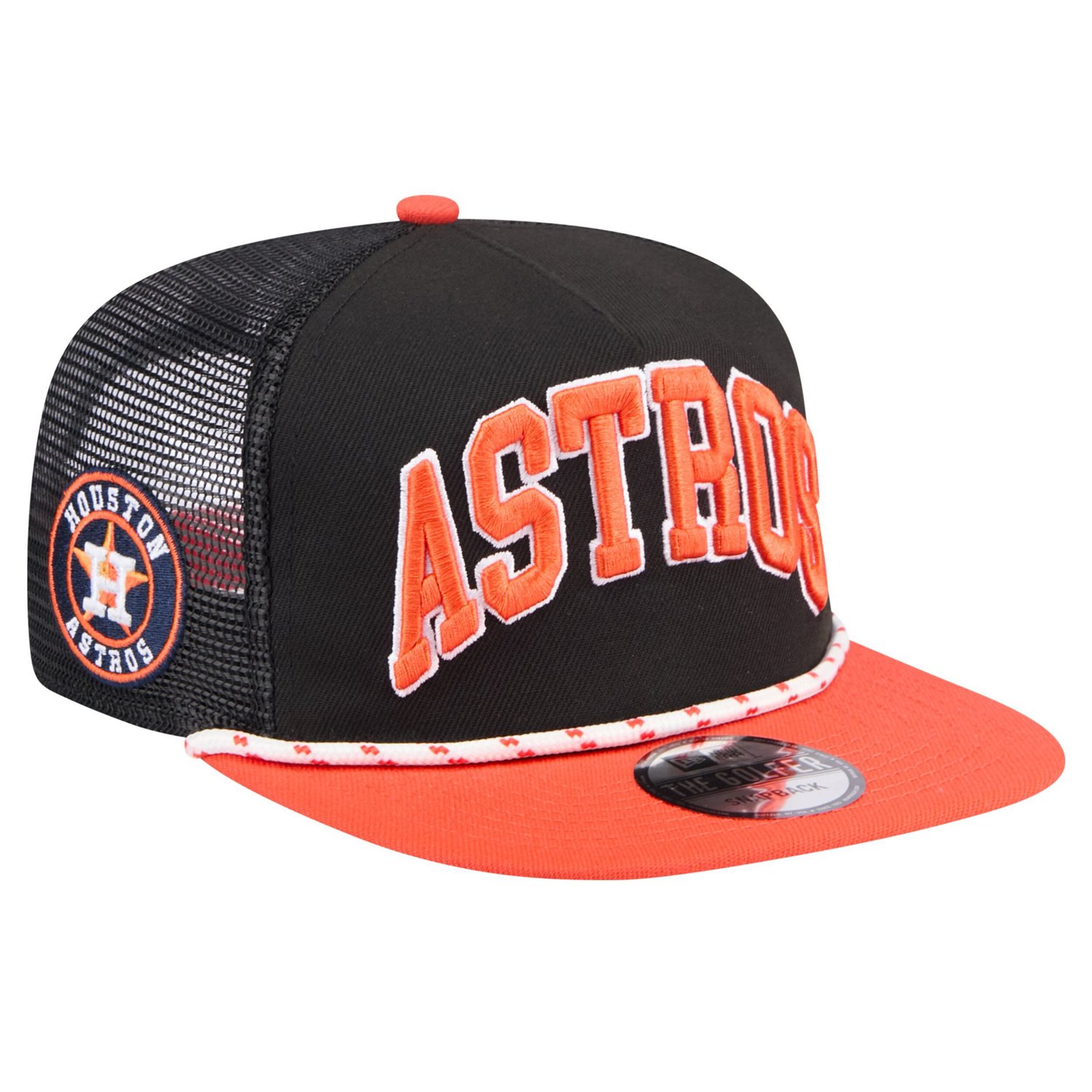 New Era Houston Astros Throwback Meshback Golfer Hat                                                                             - view number 3