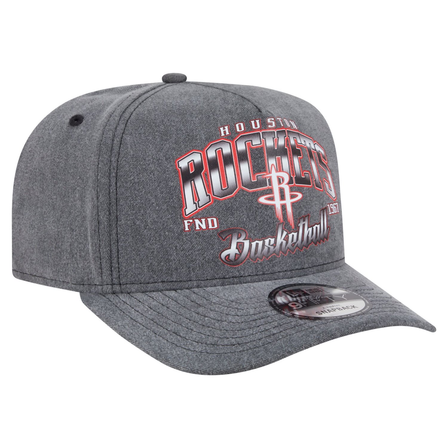 New Era Houston Rockets Throwback Washed Pre-Curved 9FIFTY Snapback Hat - view number 3