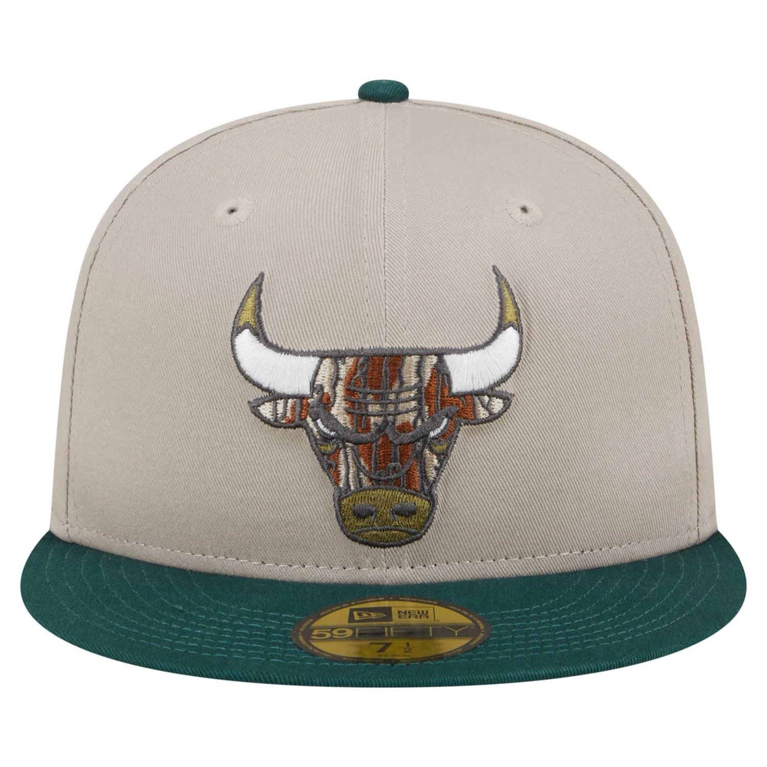 New Era Hunter Green Chicago Bulls Lifestyle Tree Bark 59FIFTY Fitted Hat
