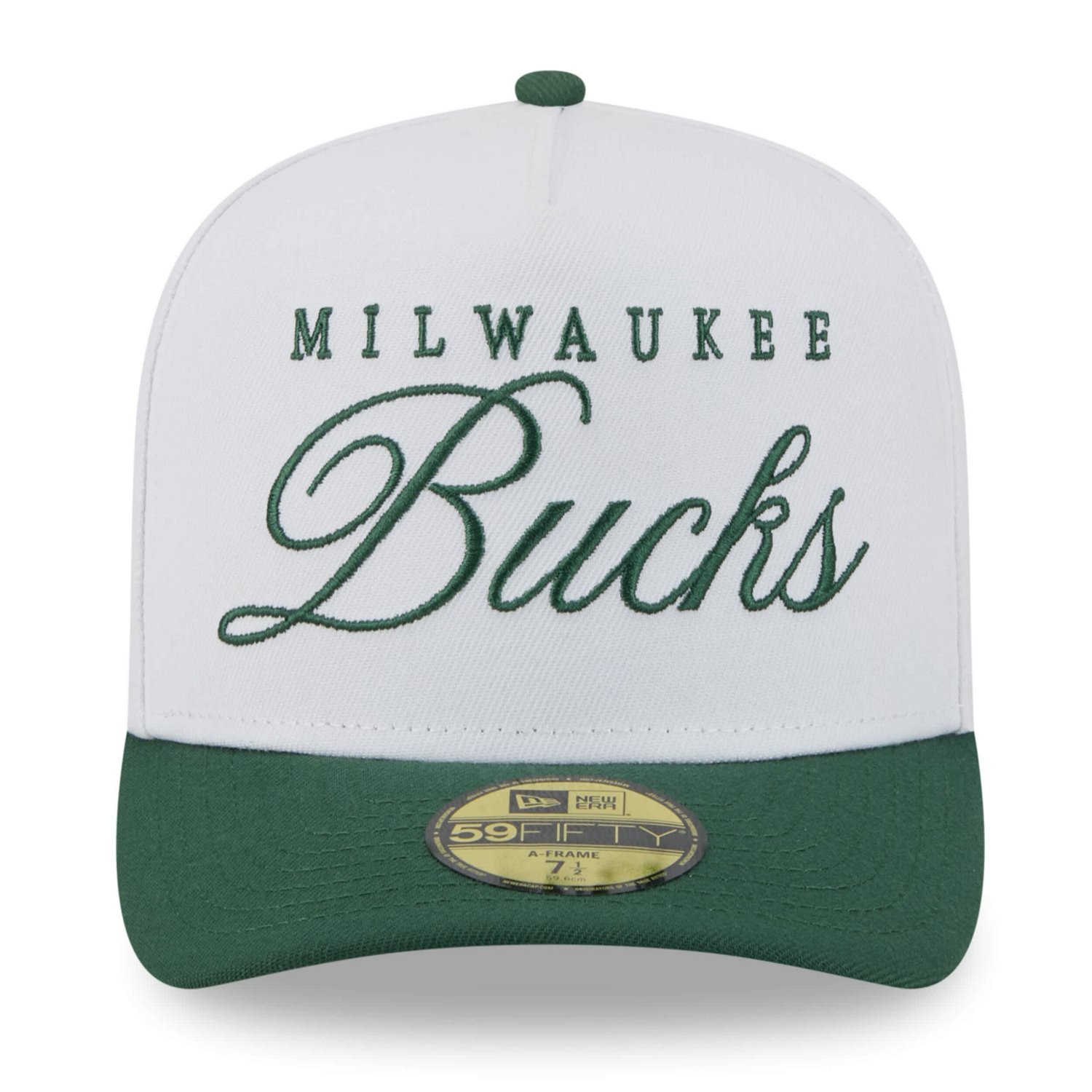 New Era Hunter Green Milwaukee Bucks 2025 NBA Draft A-Frame 59FIFTY Fitted Hat - view number 2