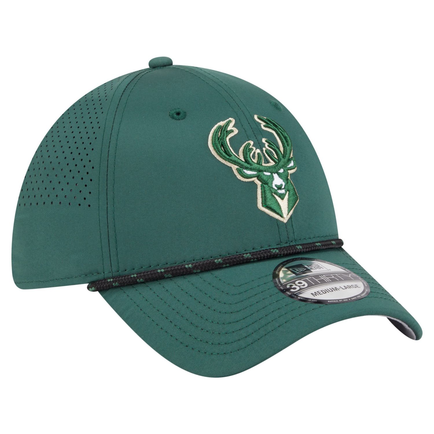 New Era Hunter Milwaukee Bucks Featherweight Poly Rope Flex 39Thirty Hat - view number 3