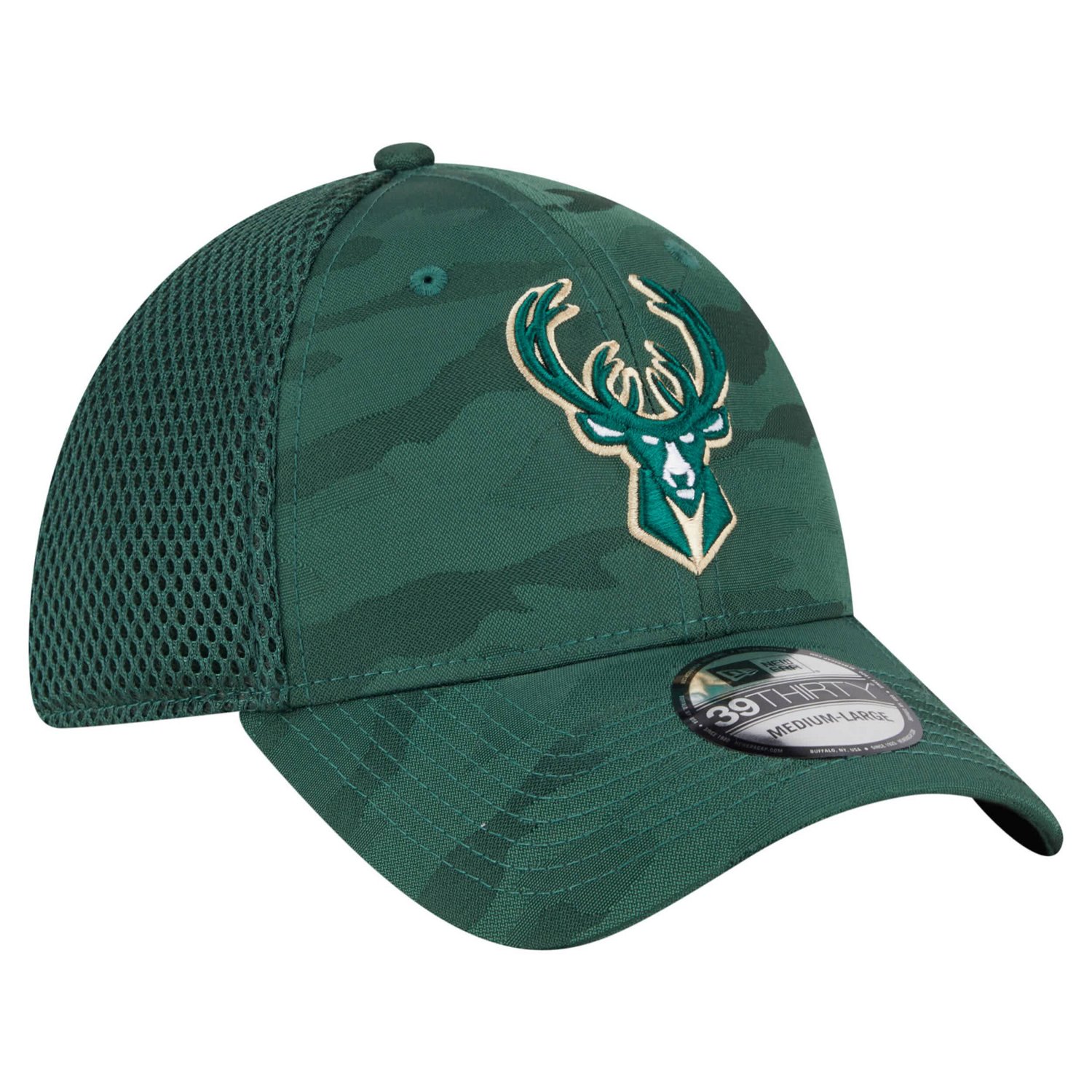 New Era Hunter Milwaukee Bucks Subtle Camo 39THIRTY Flex Hat - view number 3