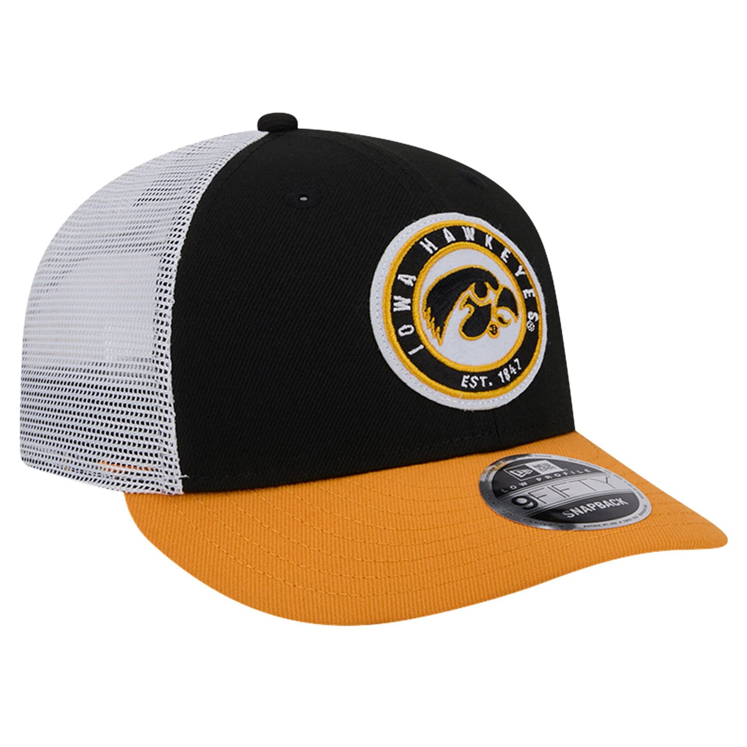 New Era Iowa Hawkeyes Throwback Circle Patch 9FIFTY Trucker Snapback Hat - view number 3