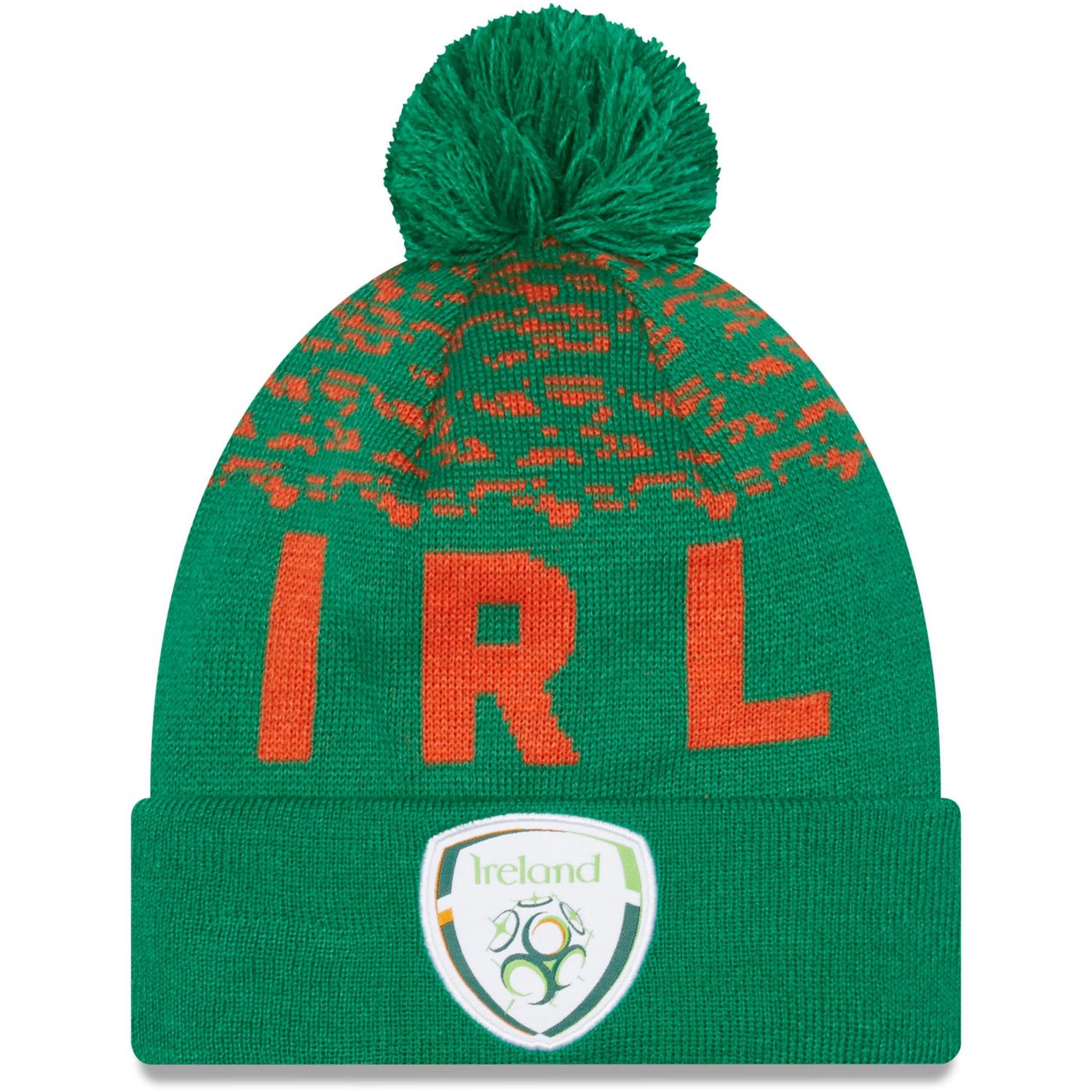 New Era Ireland National Team Marl Cuffed Knit Hat with Pom