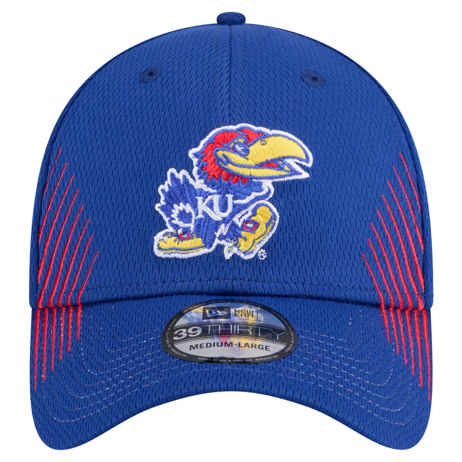 New Era Kansas Jayhawks Active Slash Sides 39THIRTY Flex Hat - view number 2