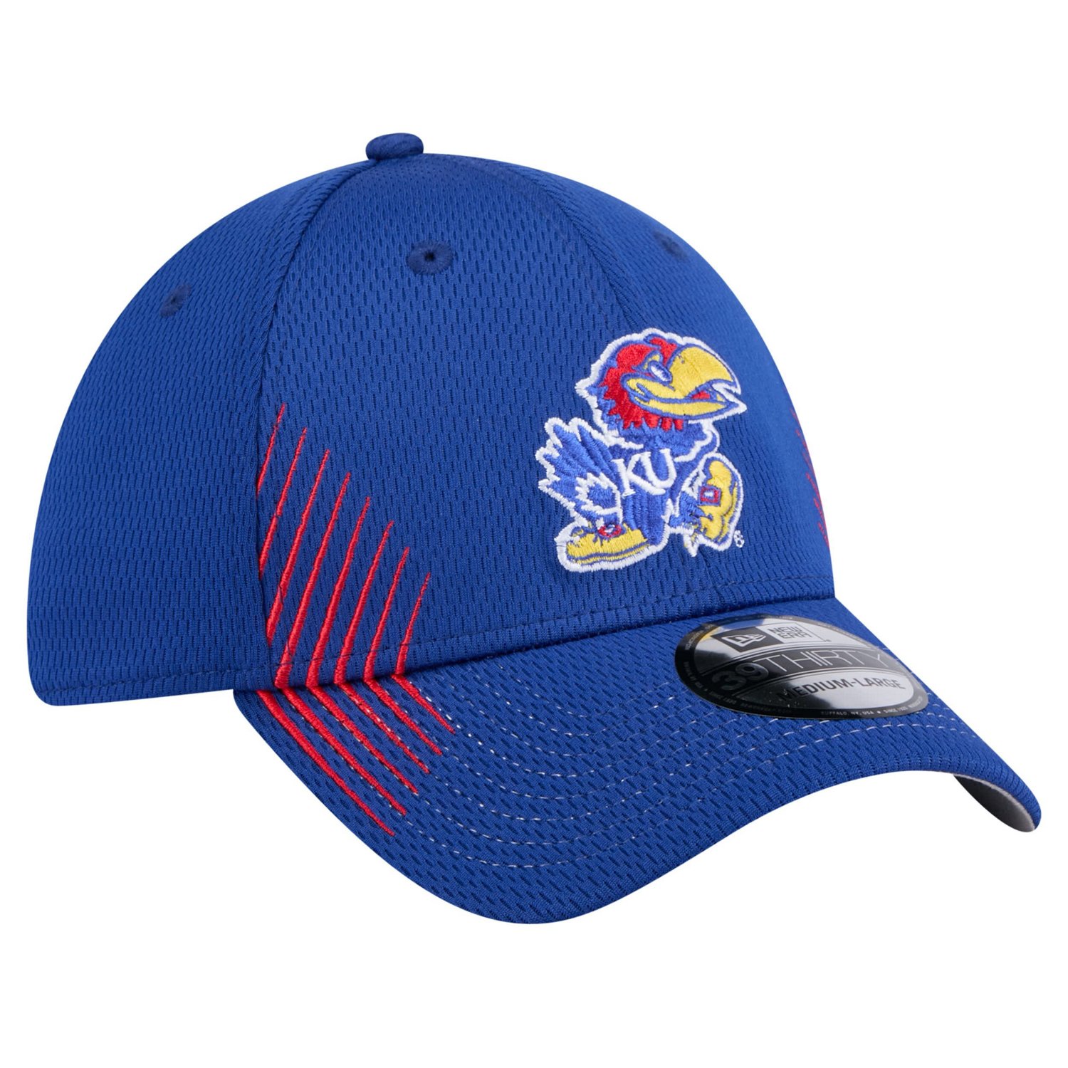 New Era Kansas Jayhawks Active Slash Sides 39THIRTY Flex Hat - view number 3