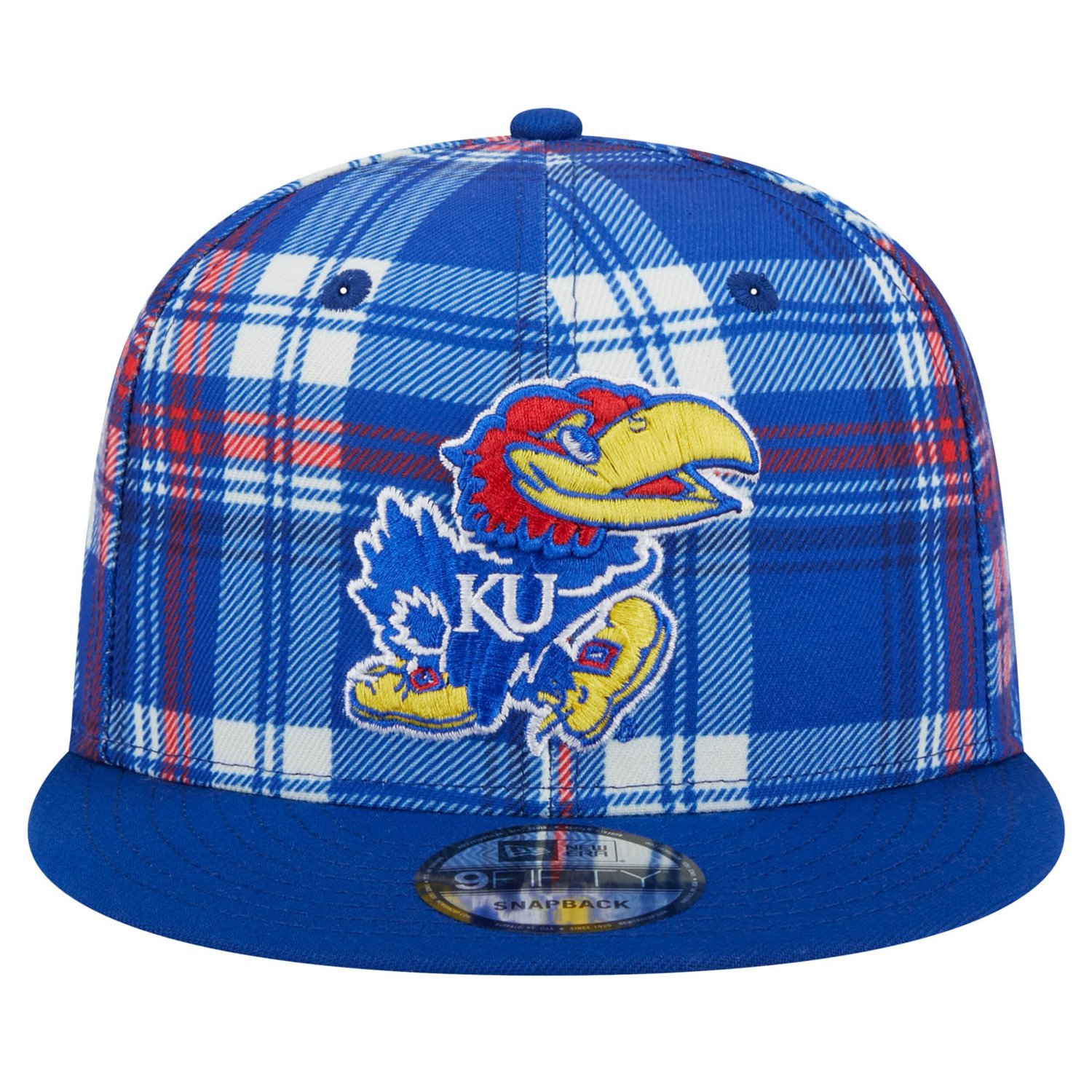 New Era Kansas Jayhawks Plaid 9FIFTY Snapback Hat - view number 2