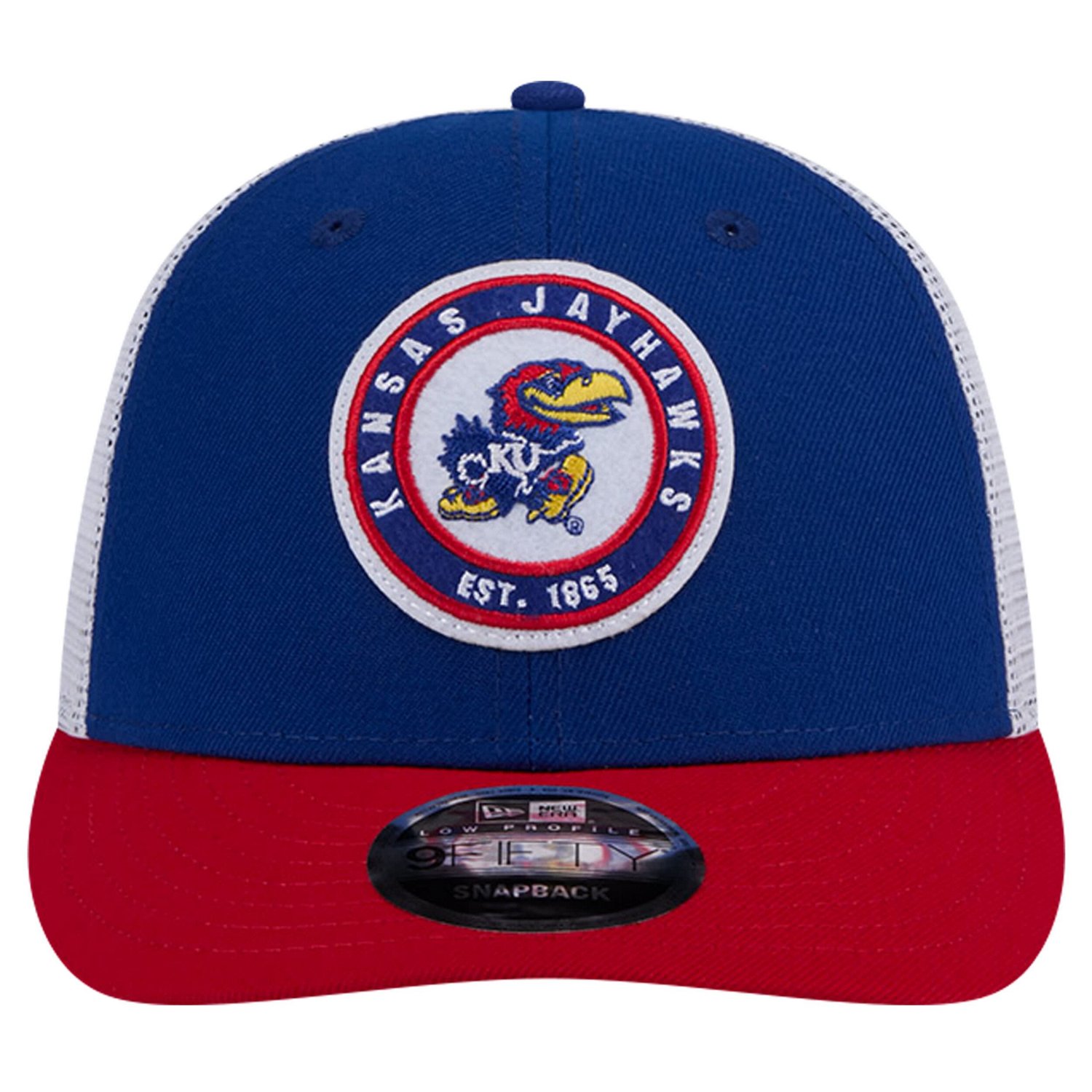 New Era Kansas Jayhawks Throwback Circle Patch 9FIFTY Trucker Snapback Hat - view number 2