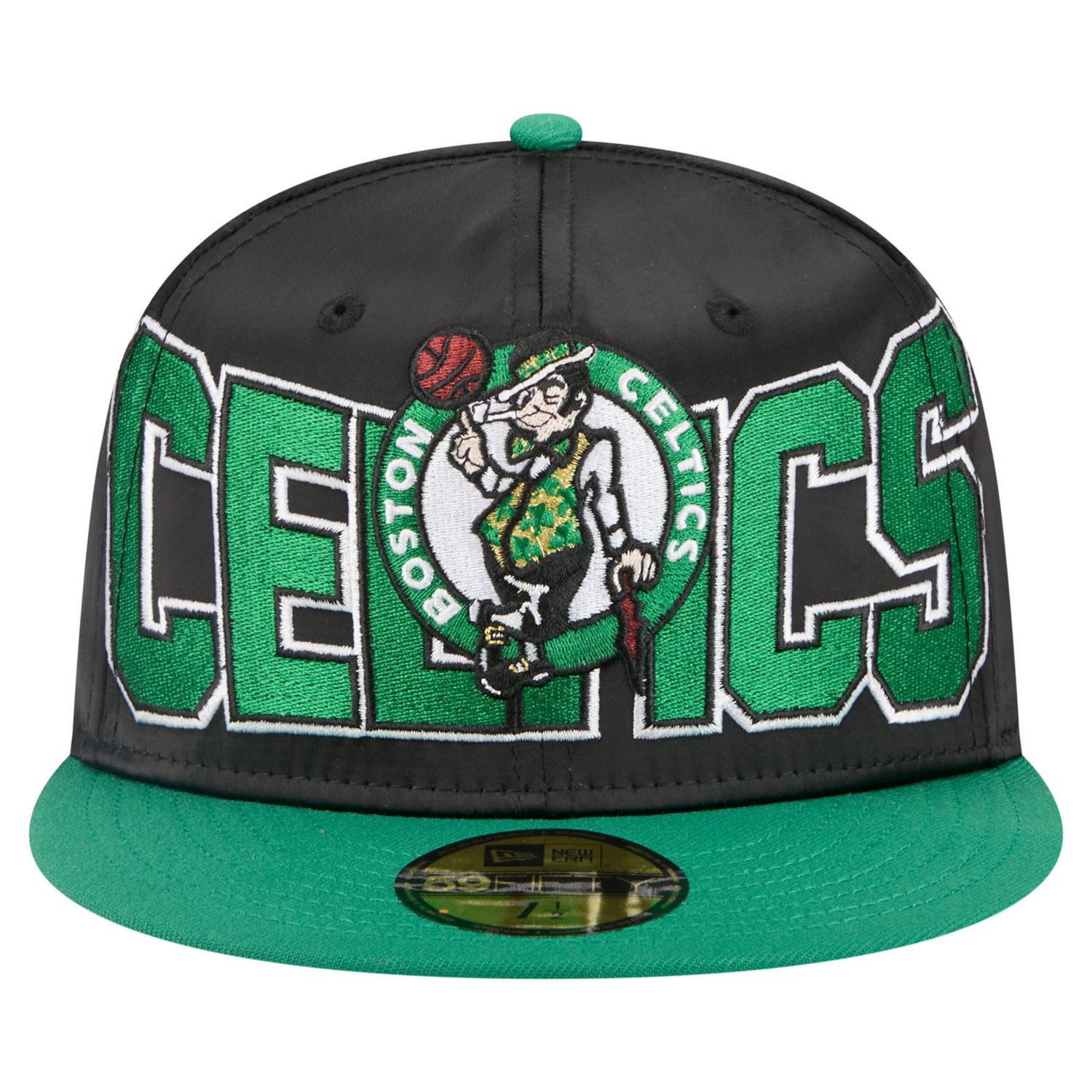 New Era Kelly Green Boston Celtics Satin Two-Tone 59FIFTY Fitted Hat - view number 2