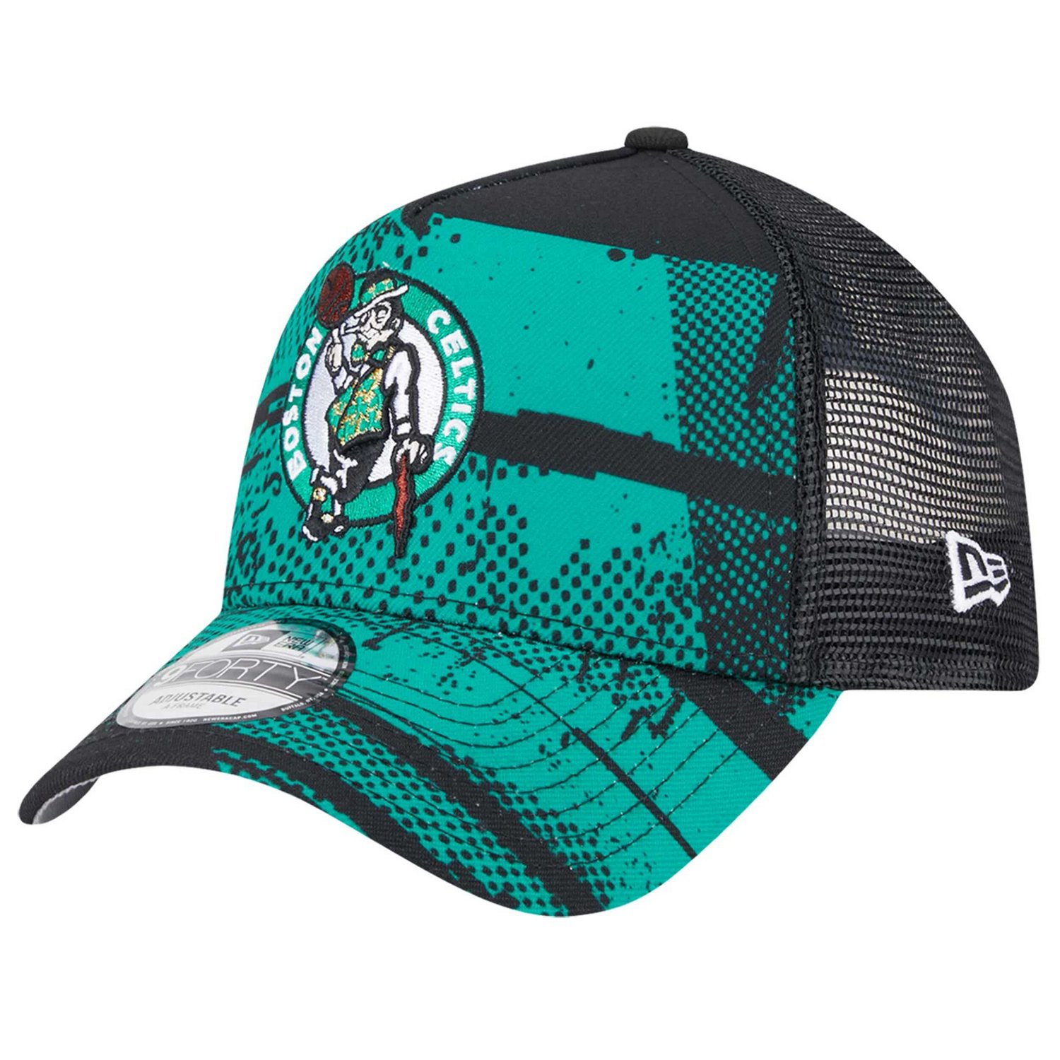 New Era Kelly Green Boston Celtics Tip Off A-Frame Trucker 9FORTY Adjustable Hat