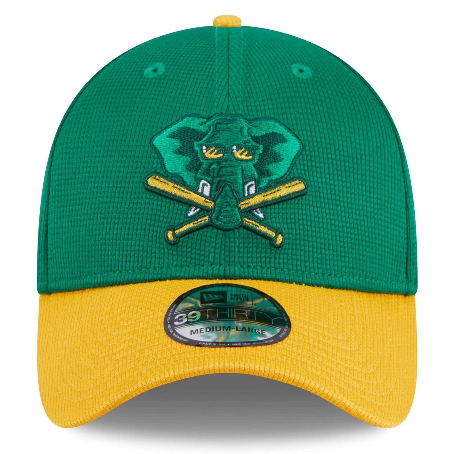 New Era Kelly Oakland Athletics 2024 Batting Practice 39THIRTY Flex Hat                                                          - view number 2