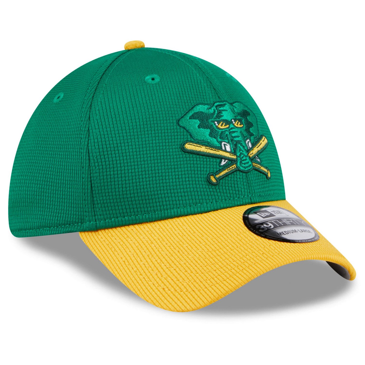 New Era Kelly Oakland Athletics 2024 Batting Practice 39THIRTY Flex Hat                                                          - view number 3