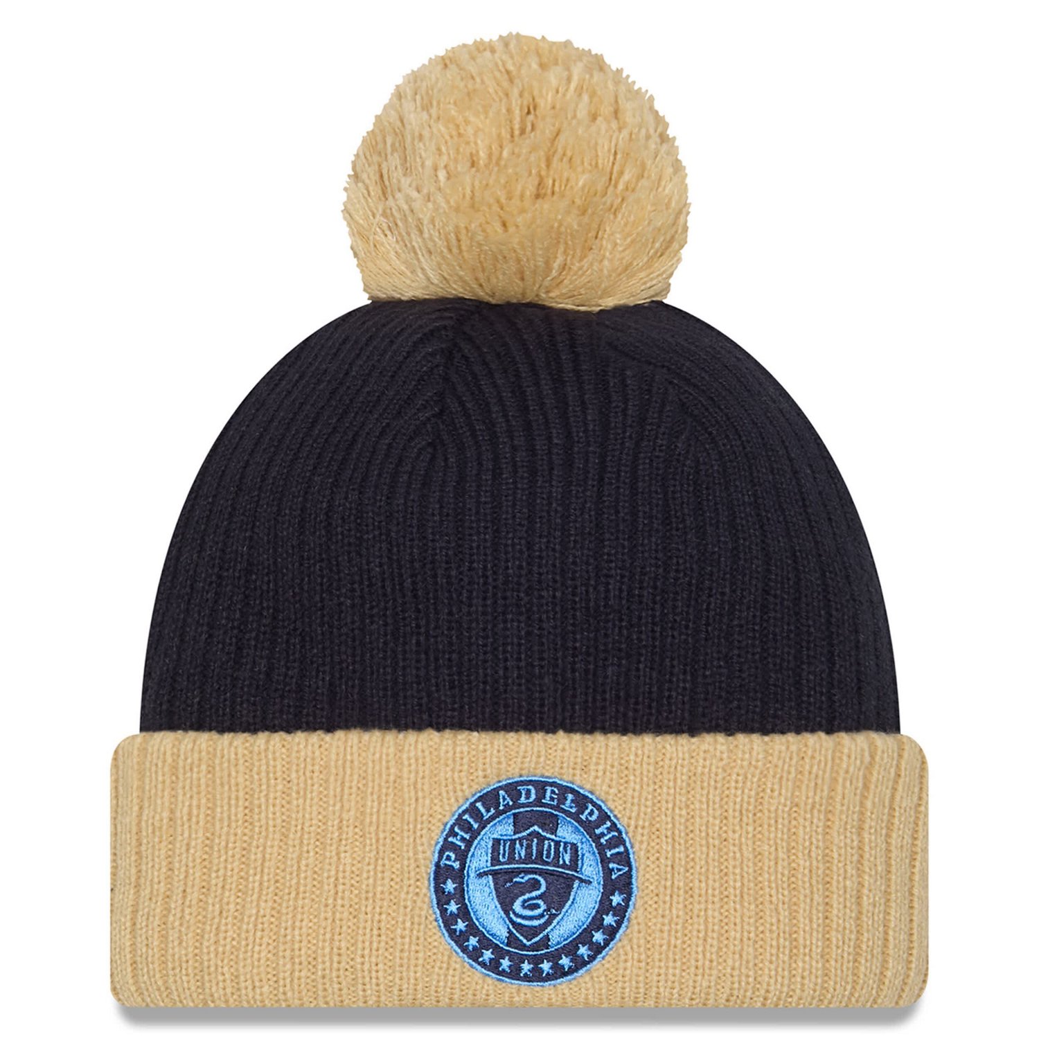 New Era Khaki Philadelphia Union 2025 Jersey Hook Cuffed Knit Hat with Pom                                                       - view number 2