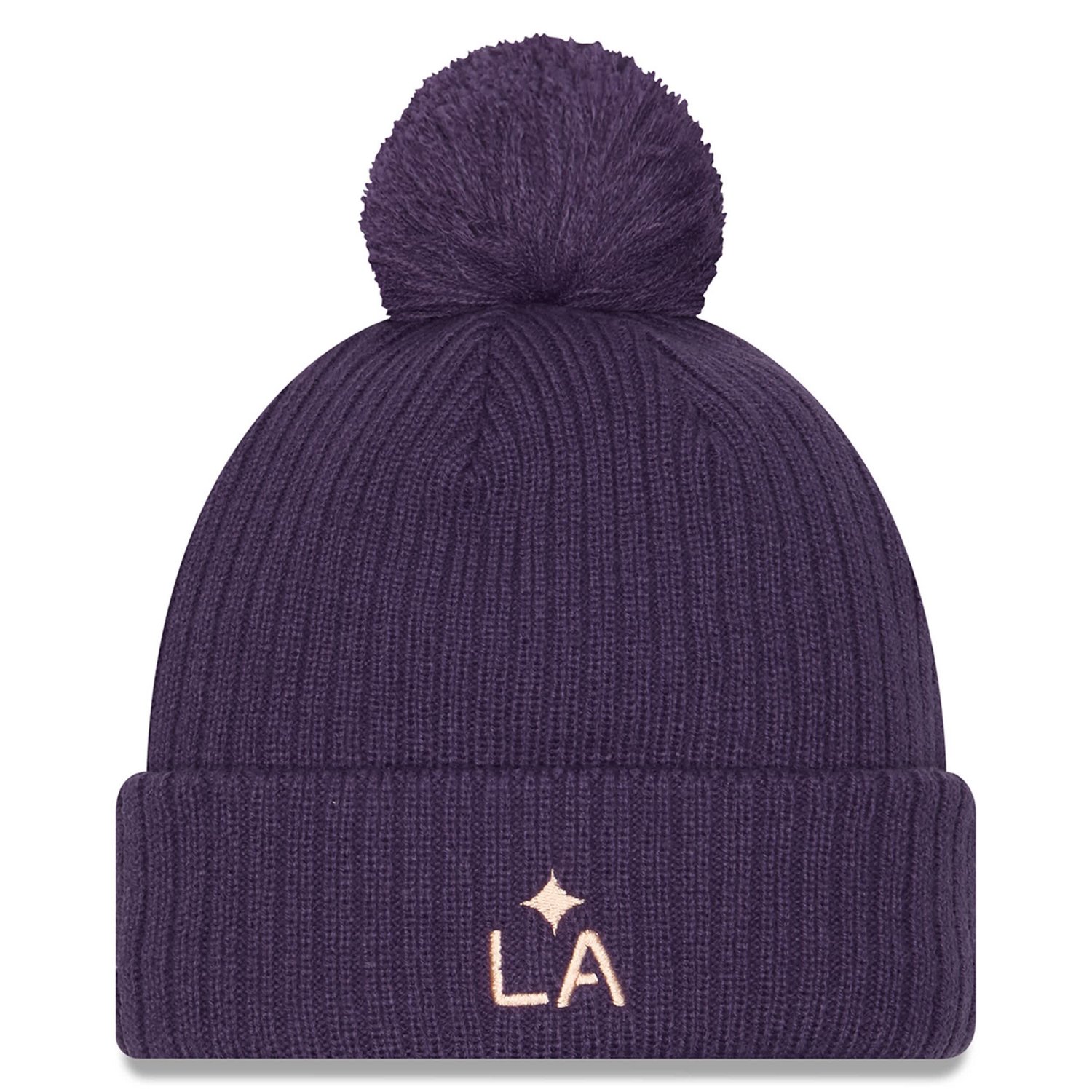New Era LA Galaxy 2025 Jersey Hook Cuffed Knit Hat with Pom - view number 2