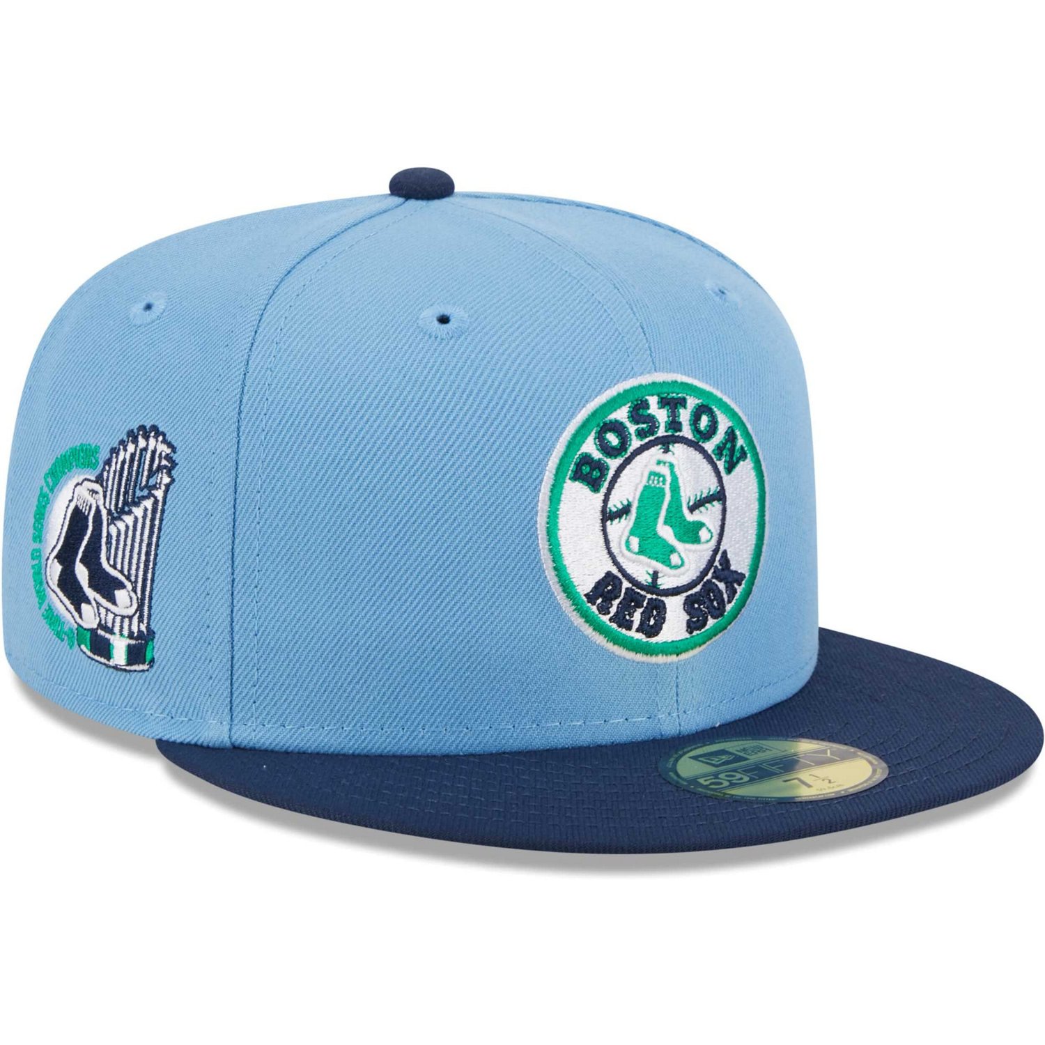 New Era Light /Navy Boston Red Sox Green Undervisor 59FIFTY Fitted Hat