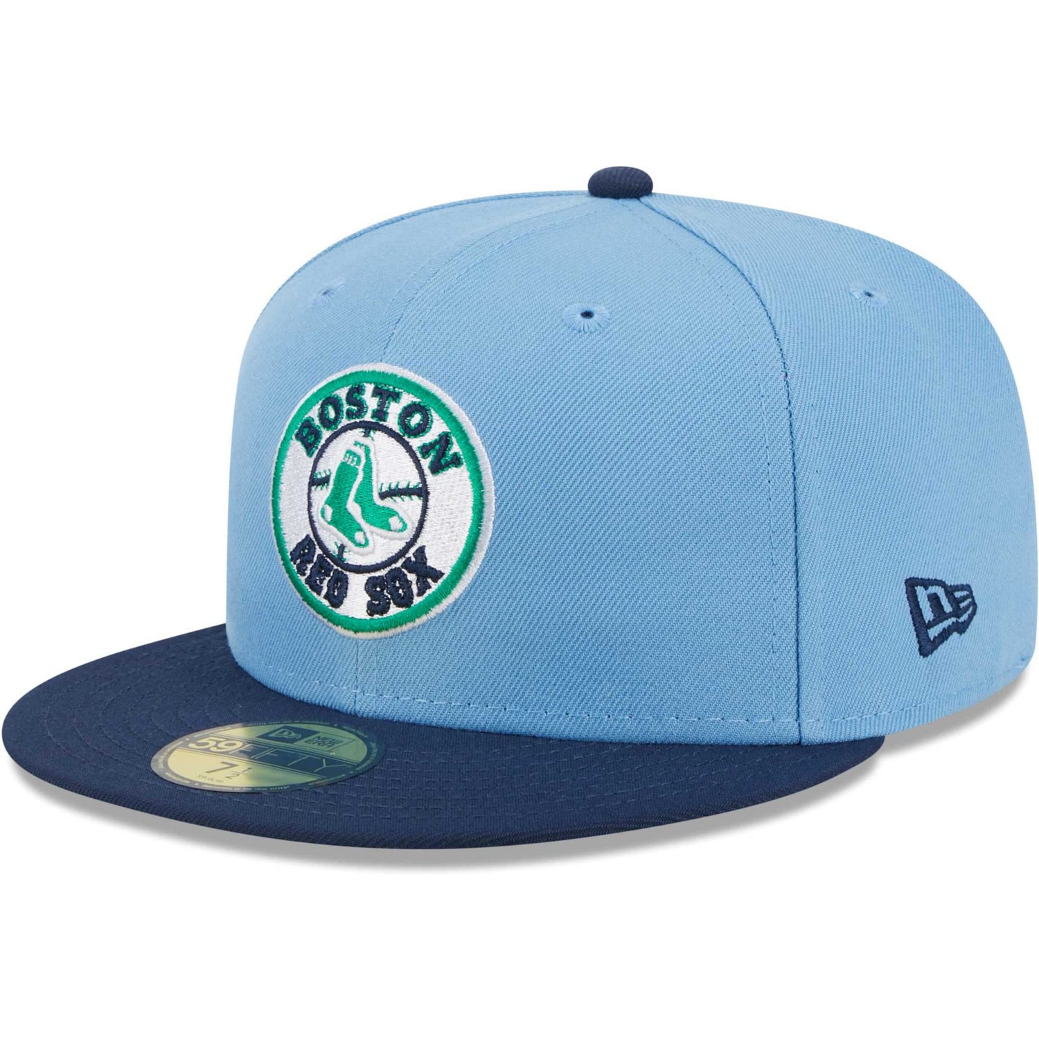 New Era Light /Navy Boston Red Sox Green Undervisor 59FIFTY Fitted Hat