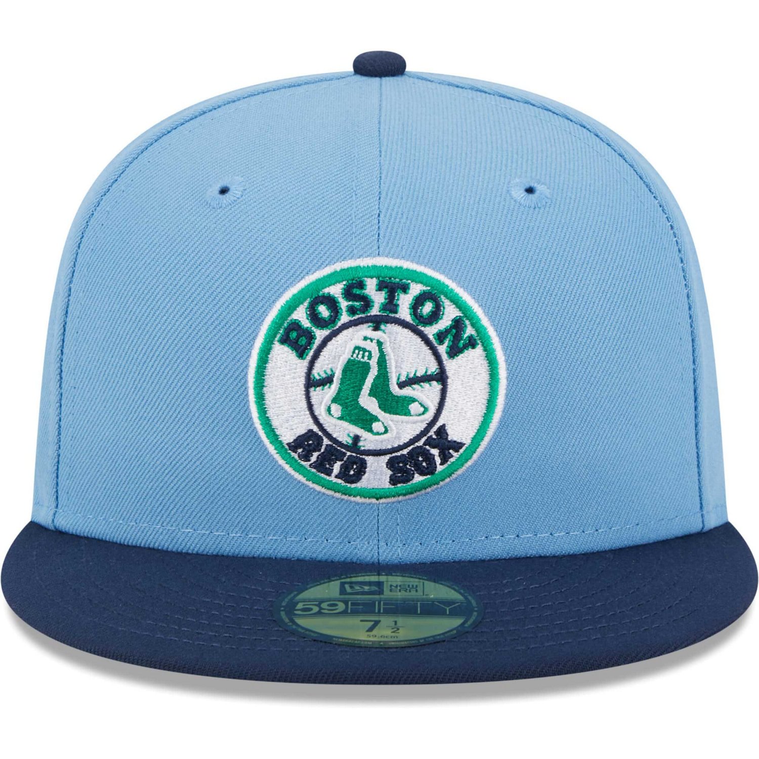 New Era Light /Navy Boston Red Sox Green Undervisor 59FIFTY Fitted Hat