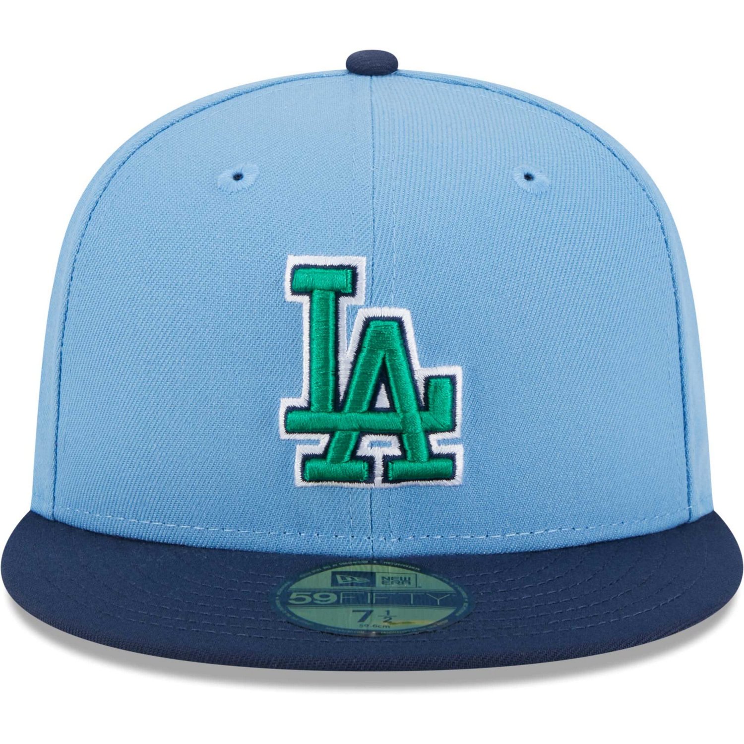 New Era Light /Navy Los Angeles Dodgers Green Undervisor 59FIFTY Fitted Hat - view number 2