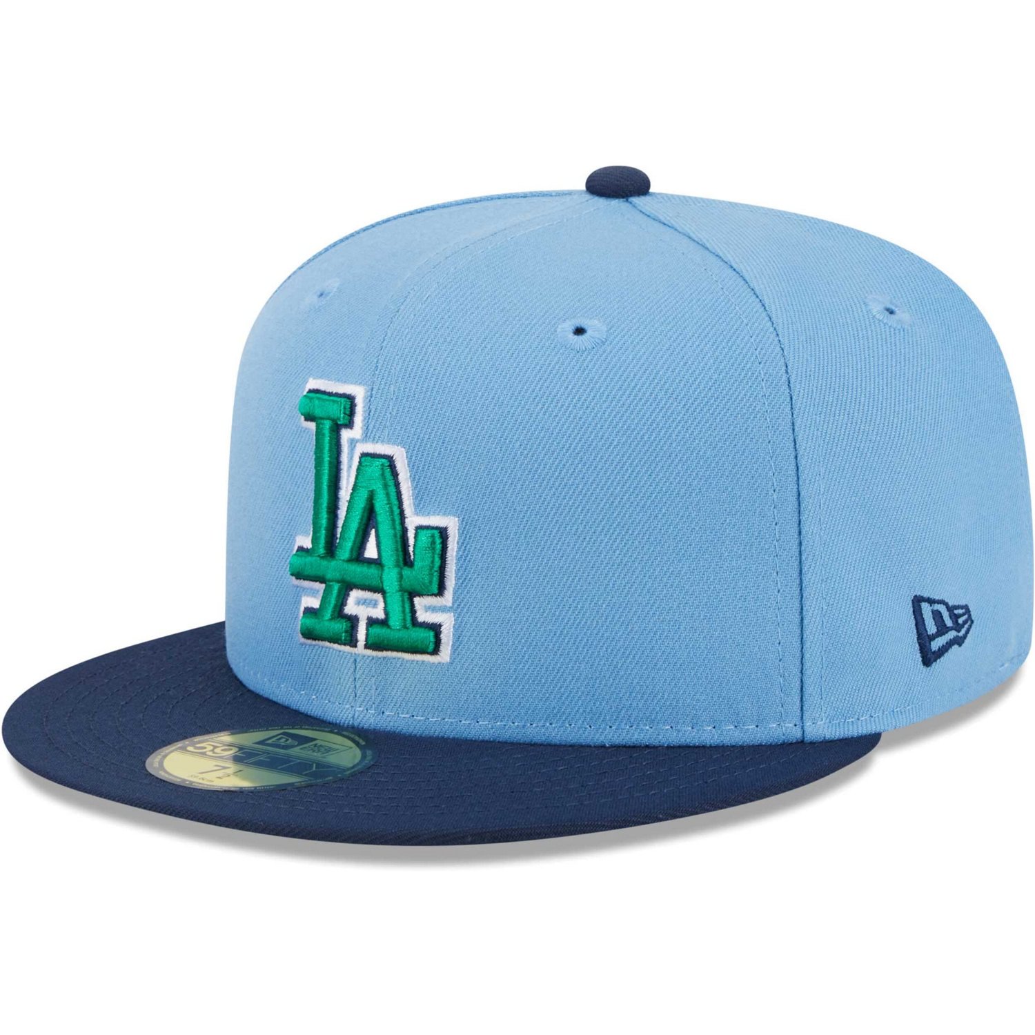 New Era Light /Navy Los Angeles Dodgers Green Undervisor 59FIFTY Fitted Hat - view number 3