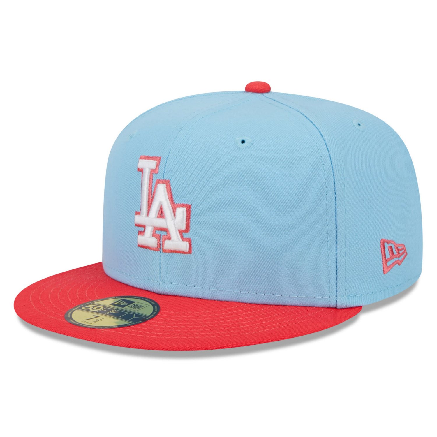 New Era Light /Red Los Angeles Dodgers Spring Color Two-Tone 59FIFTY Fitted Hat                                                  - view number 1