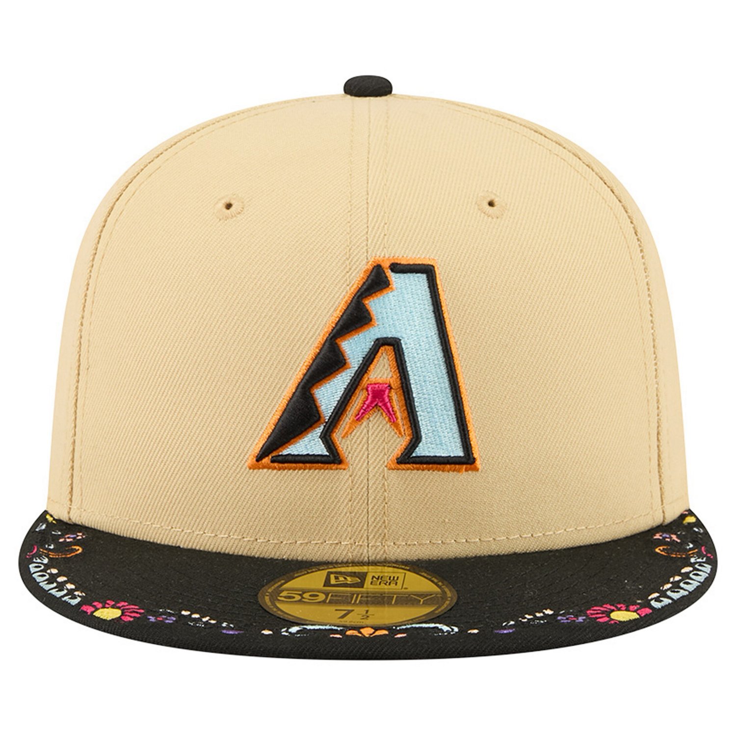 New Era Light Arizona Diamondbacks Two-Tone Embroidered Visor 59FIFTY Fitted Hat - view number 2