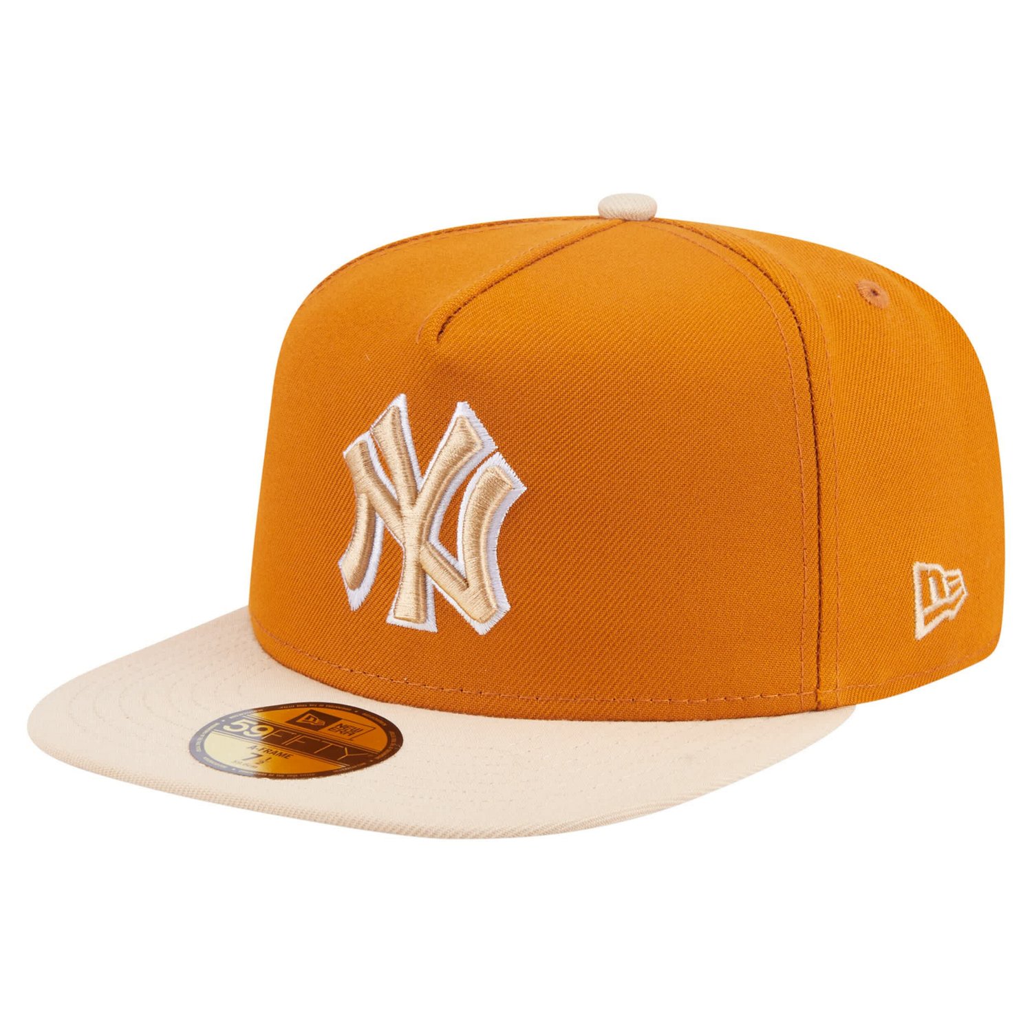 New Era Light Beige New York Yankees Two-Tone Color Pack A-Frame 59FIFTY Fitted Hat - view number 1
