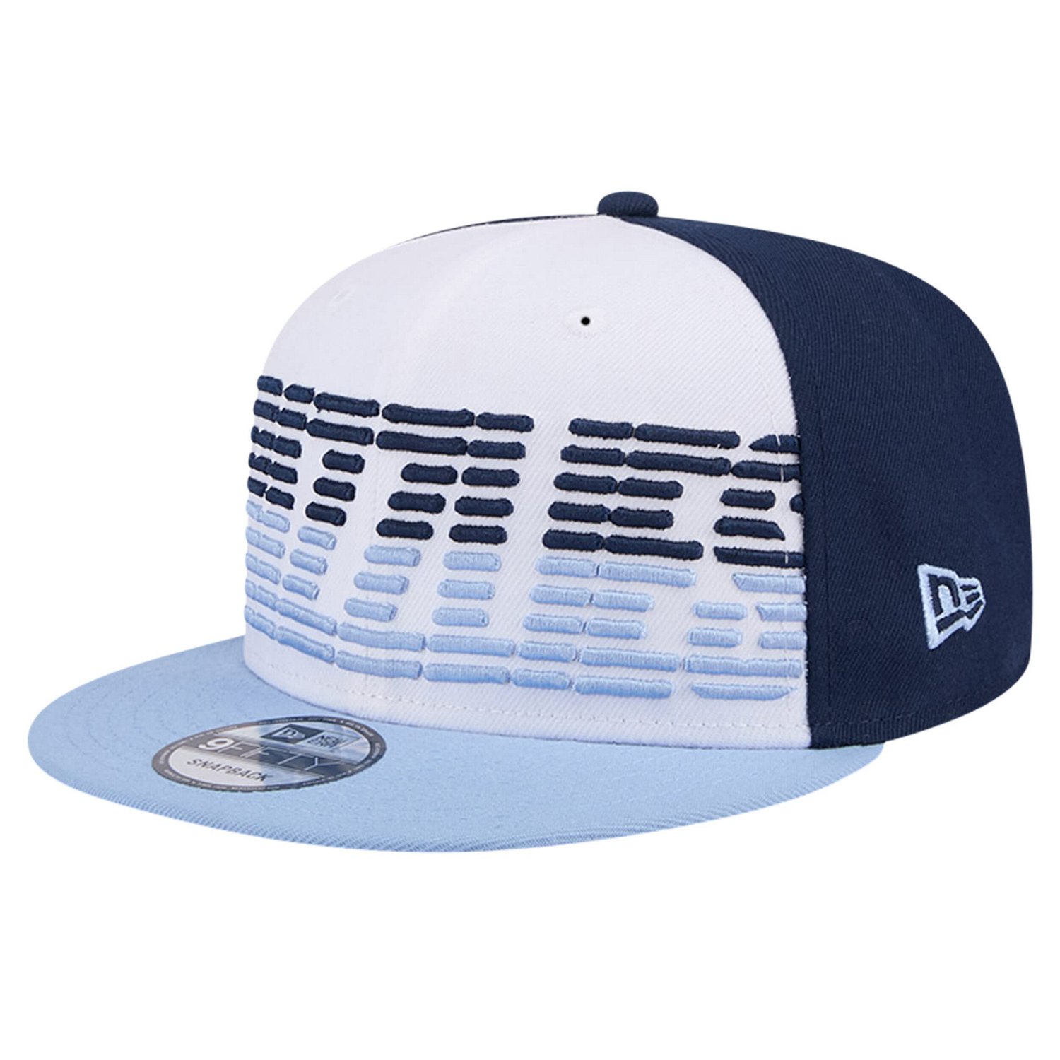 New Era Light Blue Memphis Grizzlies Throwback Gradient Tech Font 9FIFTY Snapback Hat                                            - view number 3