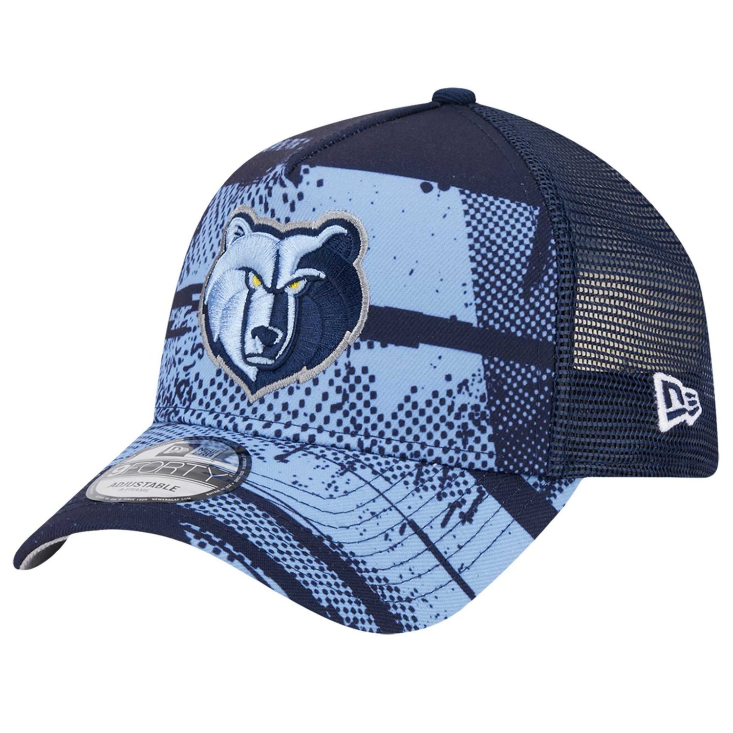 New Era Light Blue Memphis Grizzlies Tip Off A-Frame Trucker 9FORTY Adjustable Hat                                               - view number 3