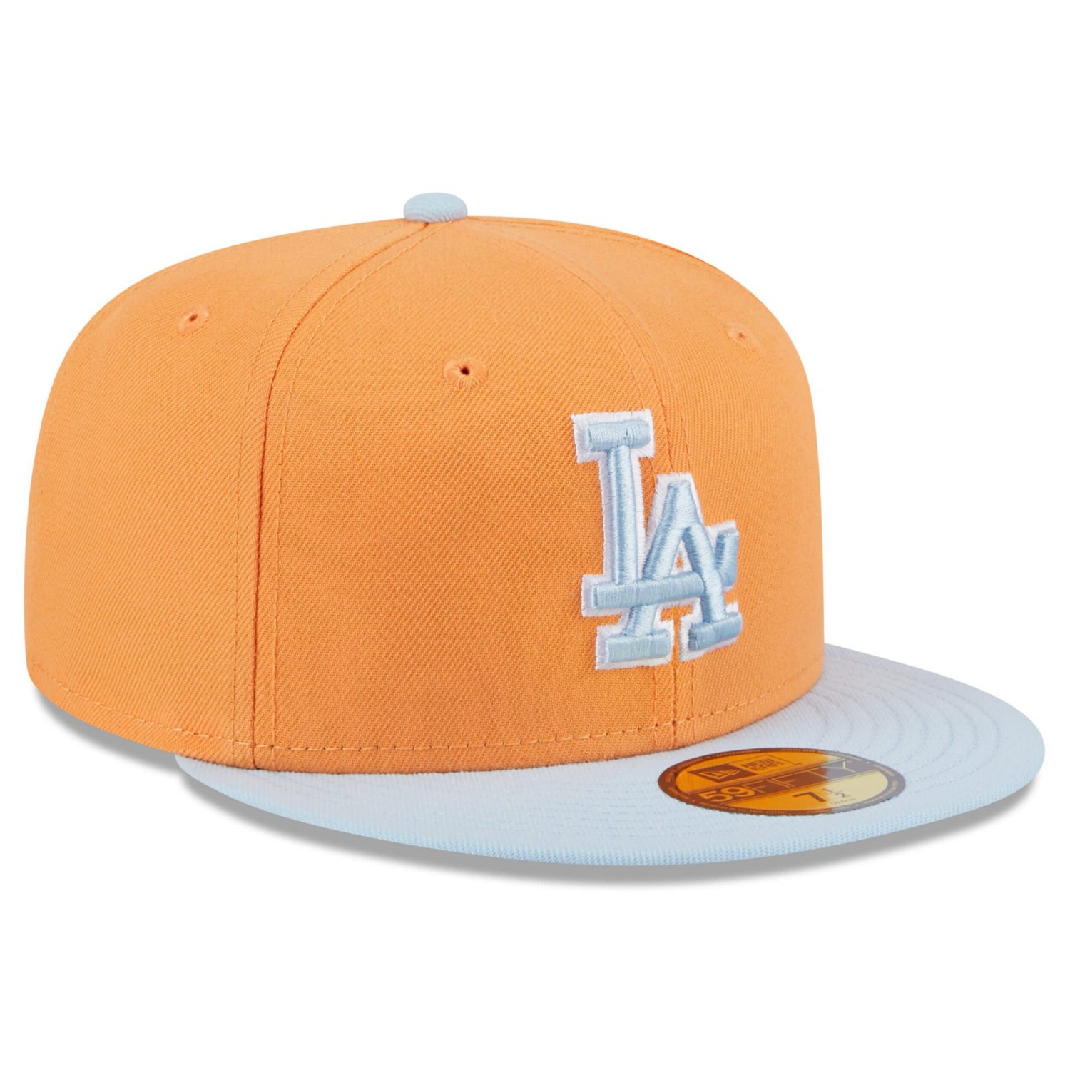 New Era Light Brown Los Angeles Dodgers Spring Color Basic Two-Tone 59FIFTY Fitted Hat - view number 3