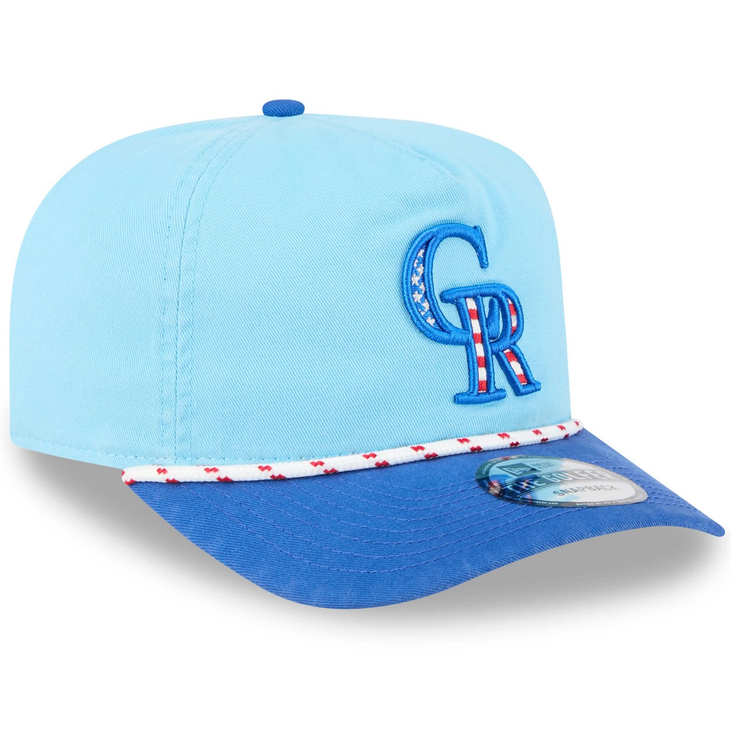 New Era Light Colorado Rockies 2025 Fourth of July Golfer Snapback Hat - view number 3