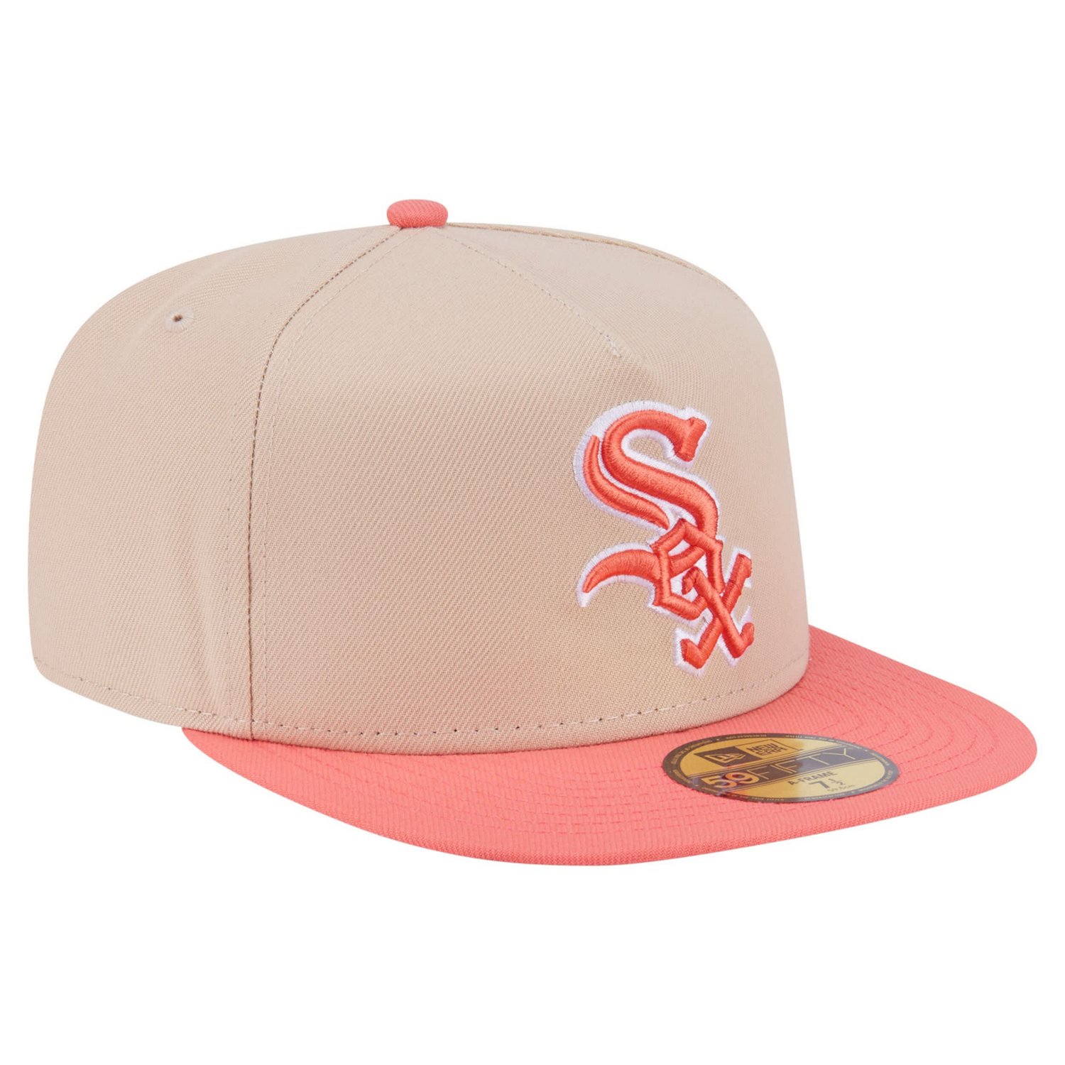 New Era Light Beige Chicago White Sox Two-Tone Color Pack A-Frame 59FIFTY Fitted Hat - view number 3