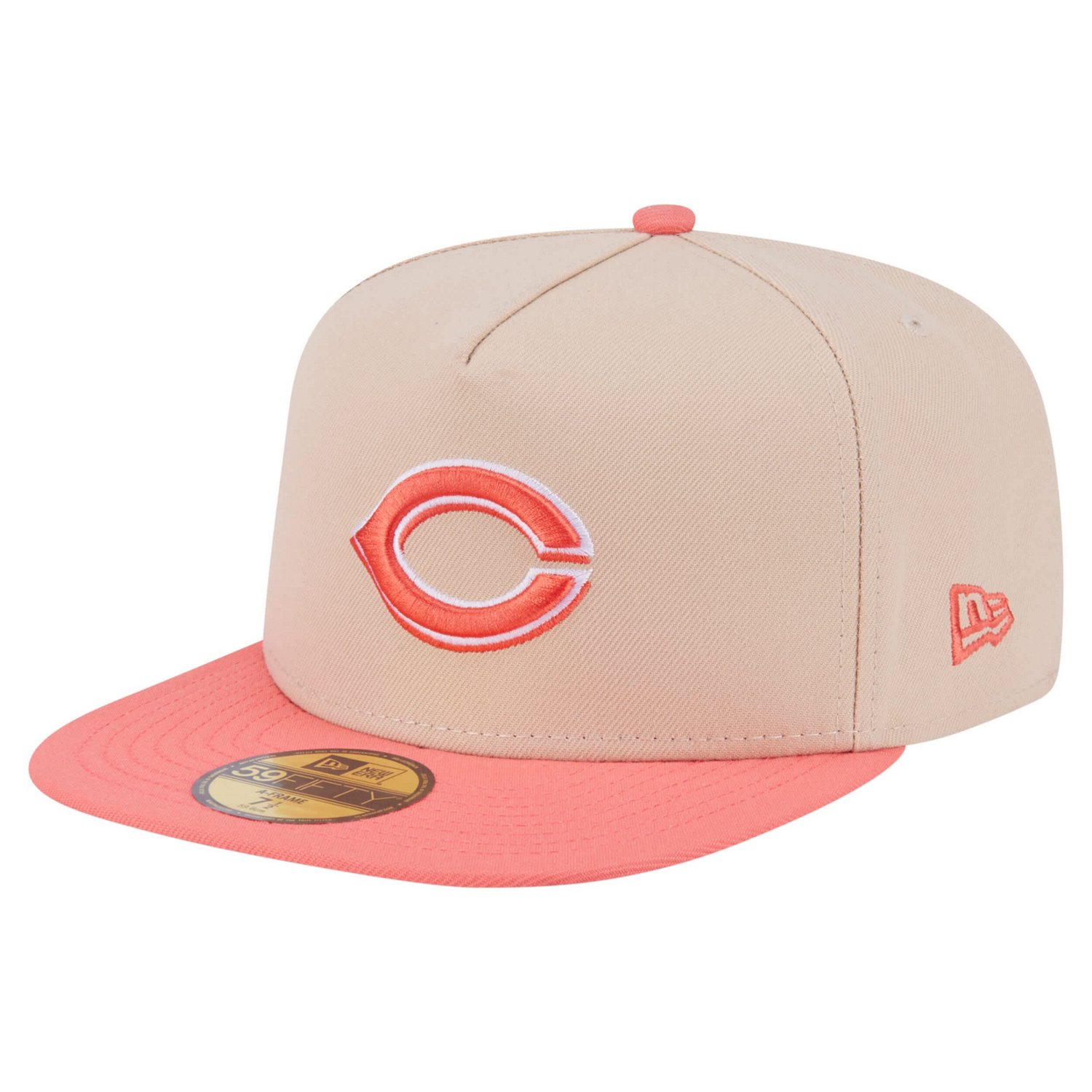 New Era Light Coral Cincinnati Reds Two-Tone Color Pack A-Frame 59FIFTY Fitted Hat