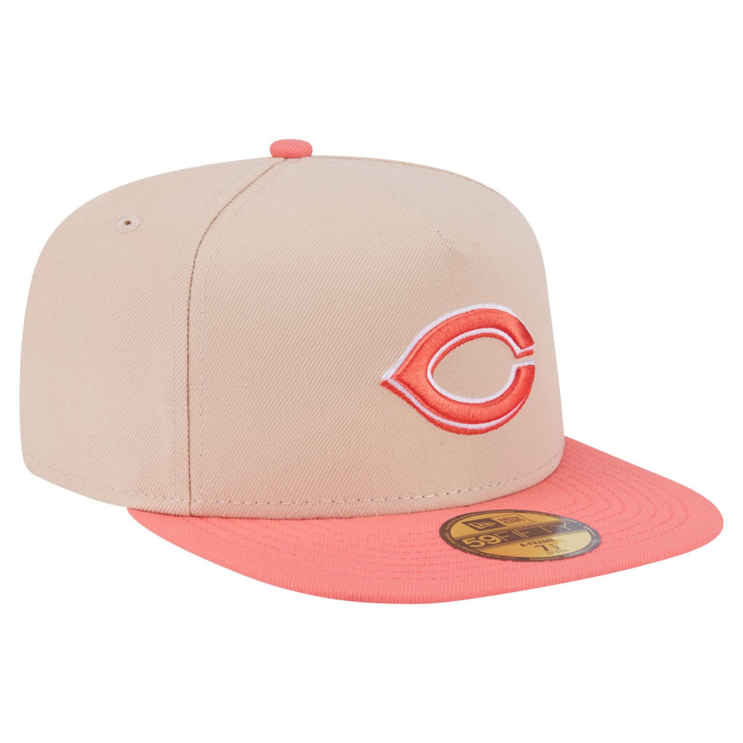 New Era Light Coral Cincinnati Reds Two-Tone Color Pack A-Frame 59FIFTY Fitted Hat - view number 3