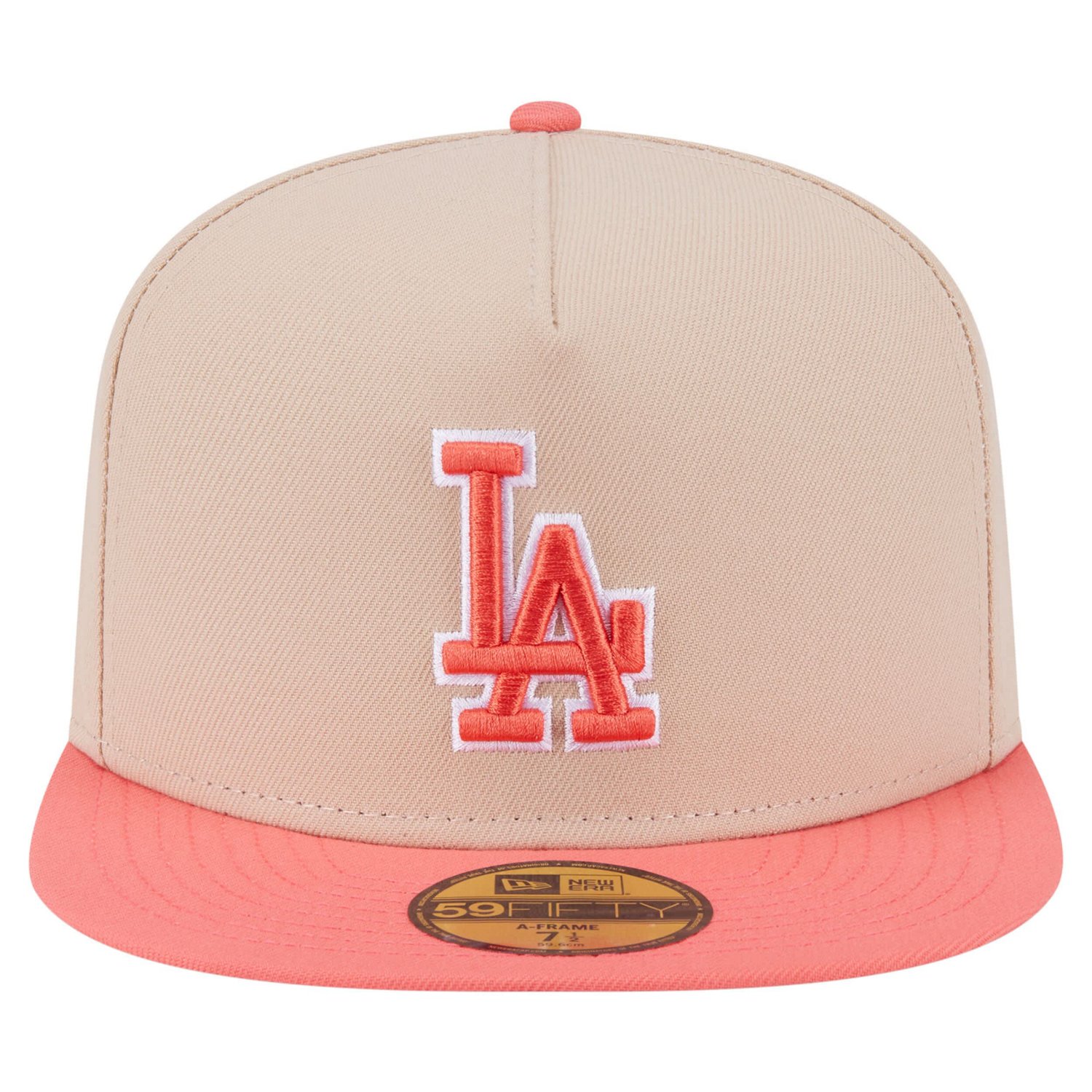 New Era Light Coral Los Angeles Dodgers Two-Tone Color Pack A-Frame 59FIFTY Fitted Hat - view number 2