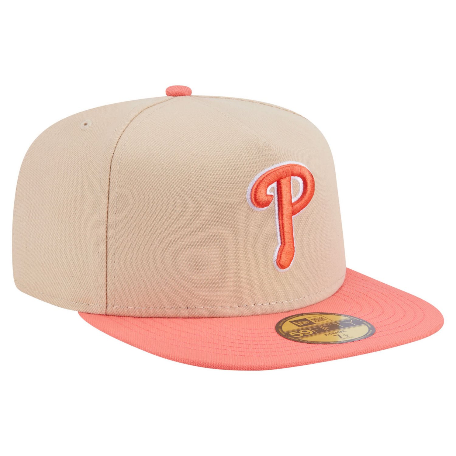 New Era Light Olive Philadelphia Phillies Two-Tone Color Pack A-Frame 59FIFTY Fitted Hat - view number 3