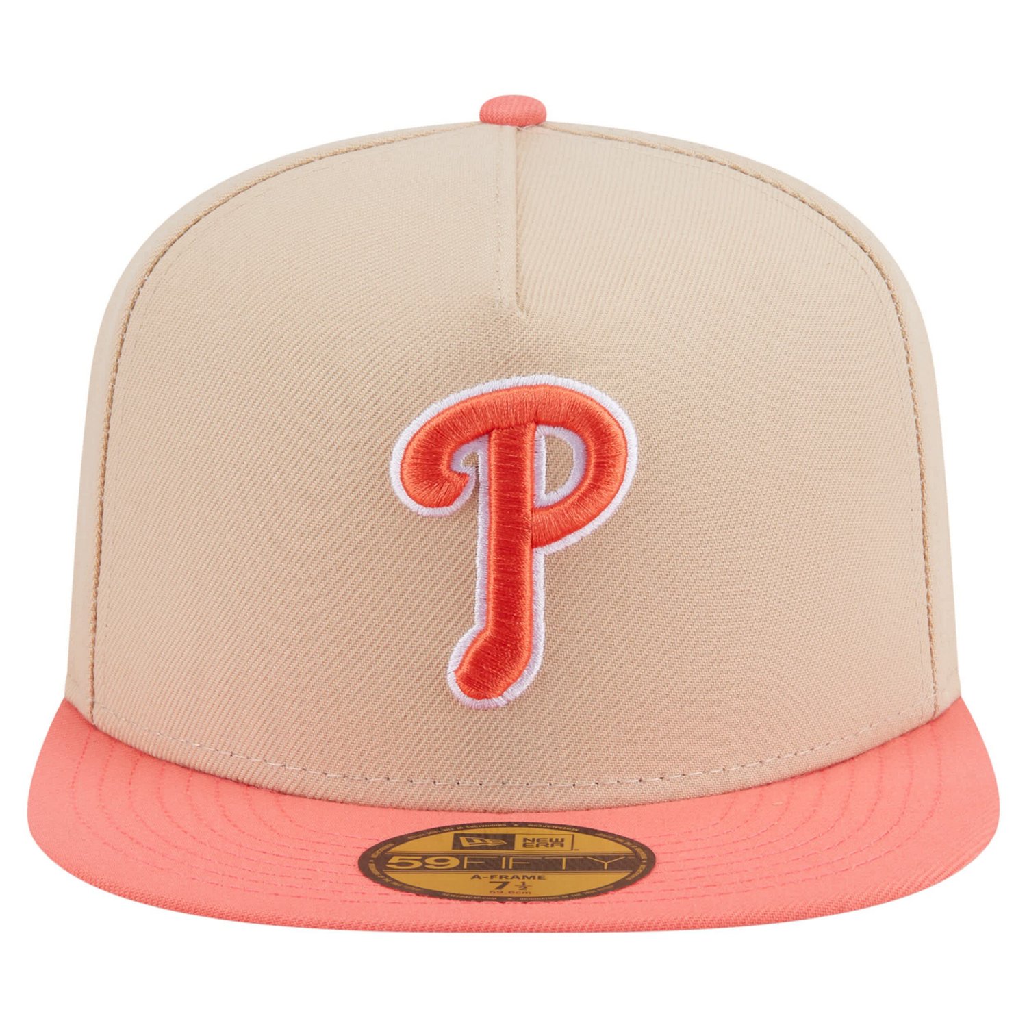 New Era Light Olive Philadelphia Phillies Two-Tone Color Pack A-Frame 59FIFTY Fitted Hat - view number 2