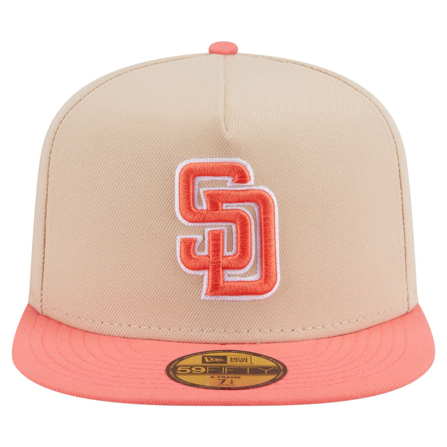 New Era Light Coral San Diego Padres Two-Tone Color Pack A-Frame 59FIFTY Fitted Hat - view number 2