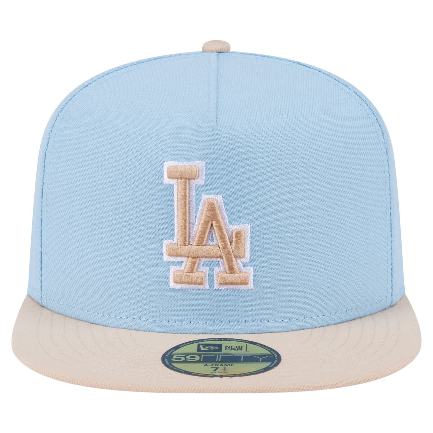 New Era Light Cream Los Angeles Dodgers Two-Tone Color Pack A-Frame 59FIFTY Fitted Hat - view number 2