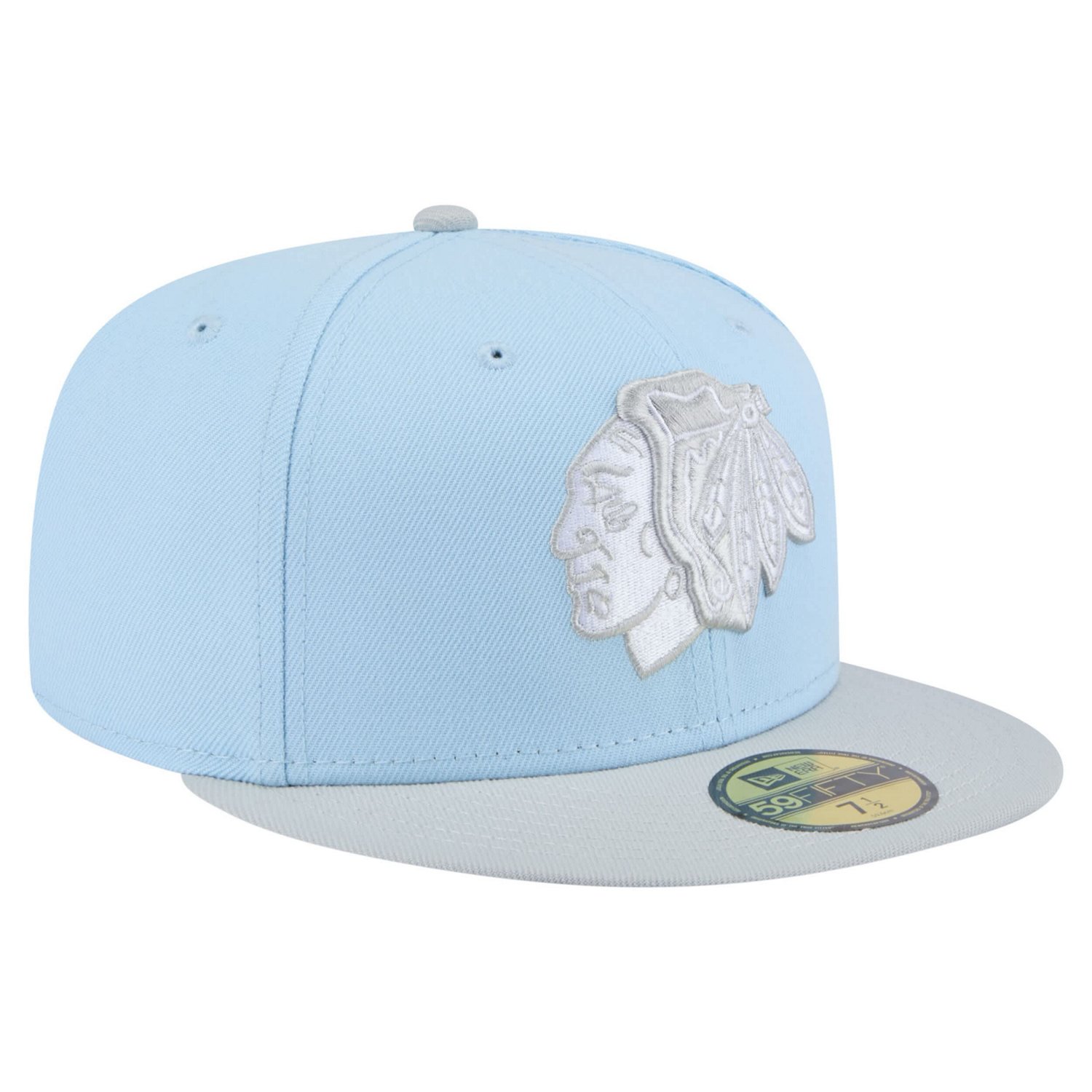 New Era Light Gray Chicago Blackhawks Color Pack Two-Tone 59FIFTY Fitted Hat                                                     - view number 3
