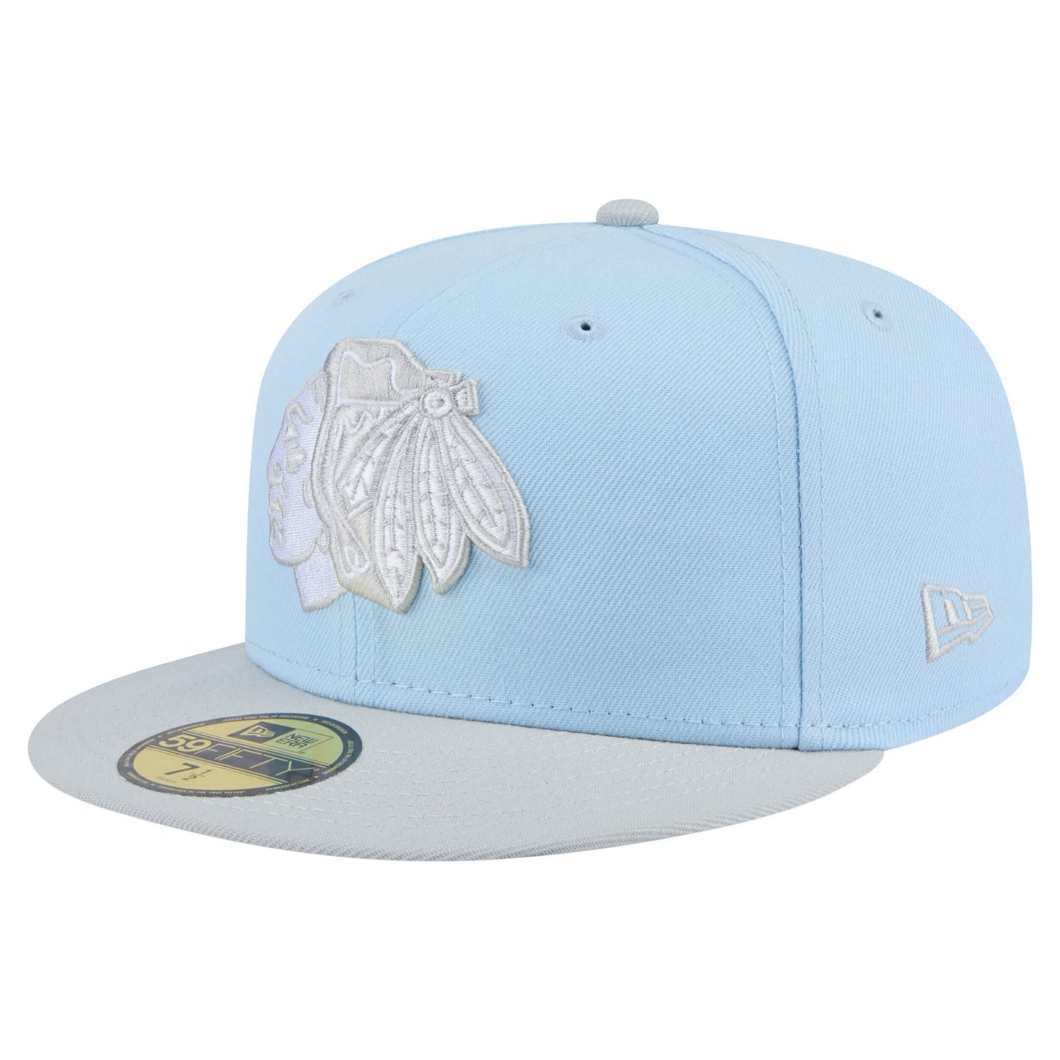 New Era Light Gray Chicago Blackhawks Color Pack Two-Tone 59FIFTY Fitted Hat