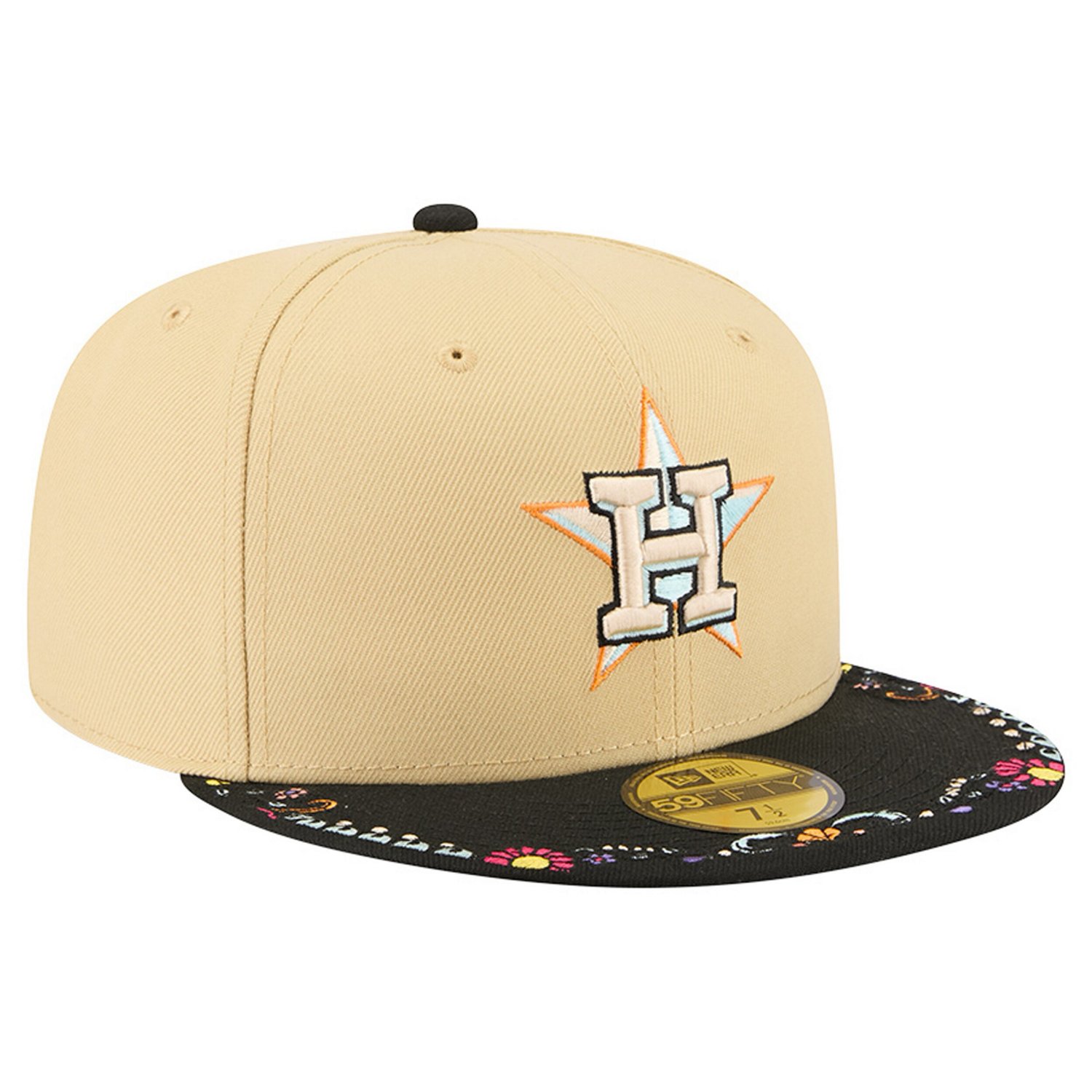 New Era Light Houston Astros Two-Tone Embroidered Visor 59FIFTY Fitted Hat