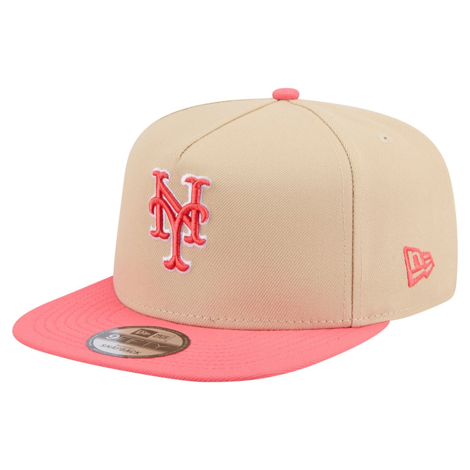 New Era Light Light Beige New York Mets Color Pack A-Frame 9FIFTY Snapback Hat - view number 1
